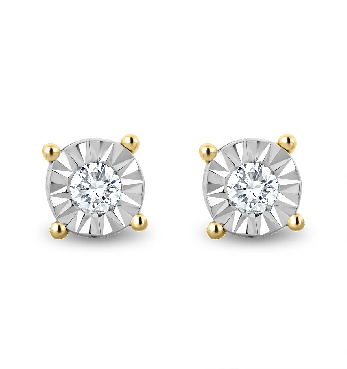 Lab Diamond Stud Earrings 5mm 0.10ct H/Si in 18K Gold Vermeil