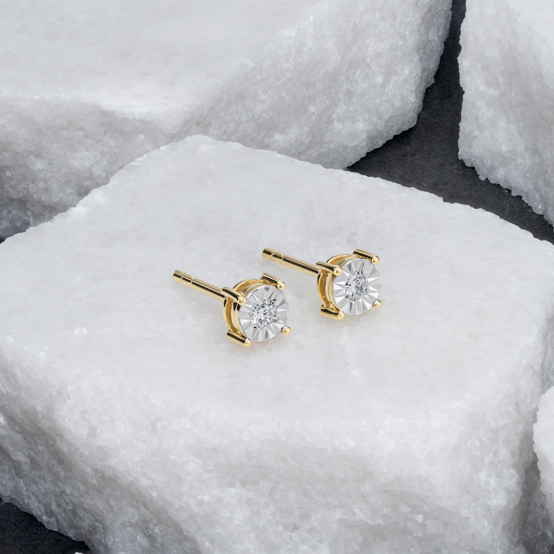 Lab Diamond Stud Earrings 5mm 0.10ct H/Si in 18K Gold Vermeil - Image 4