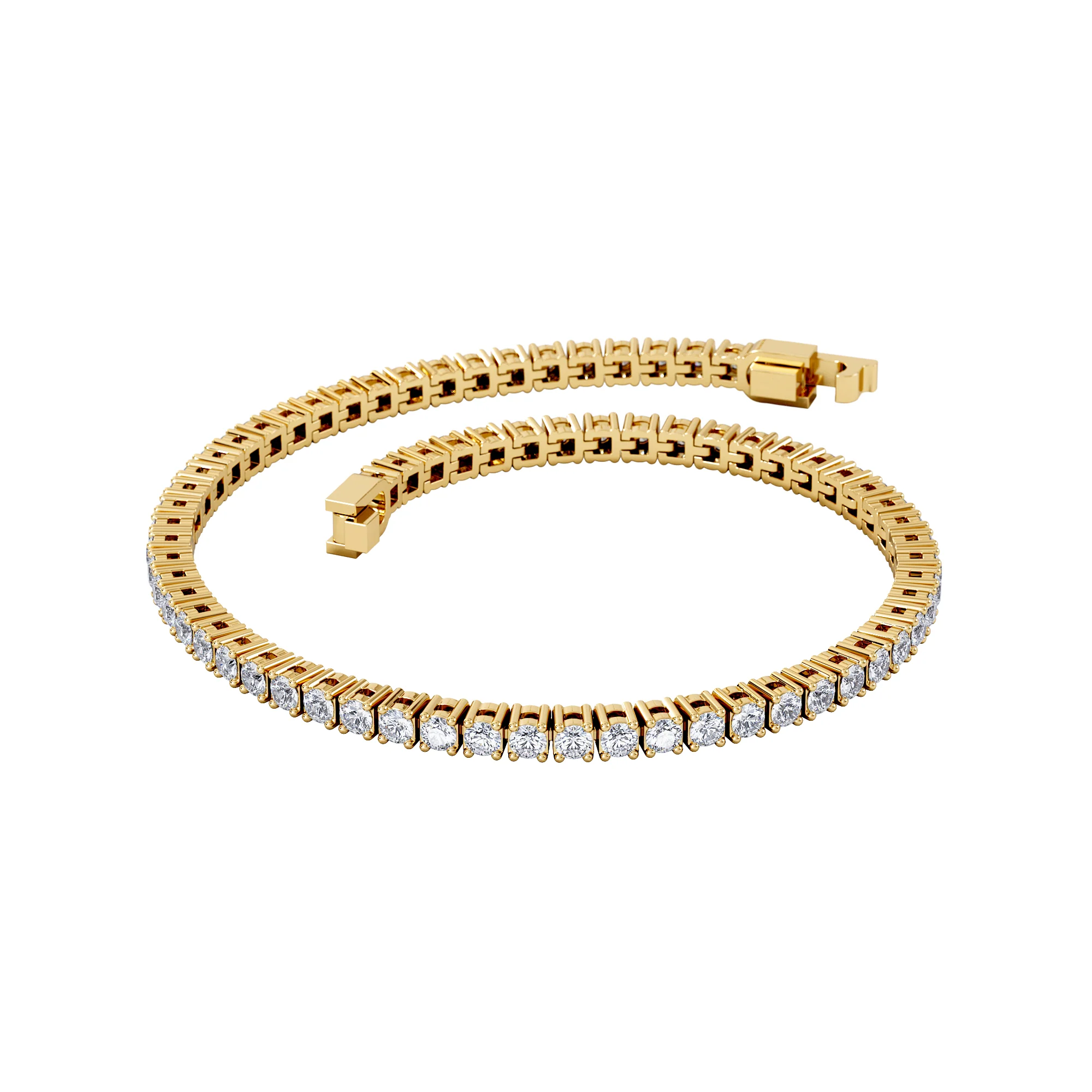 Lab Diamond Tennis Bracelet 3.00ct in 18K Gold Vermeil - Image 3