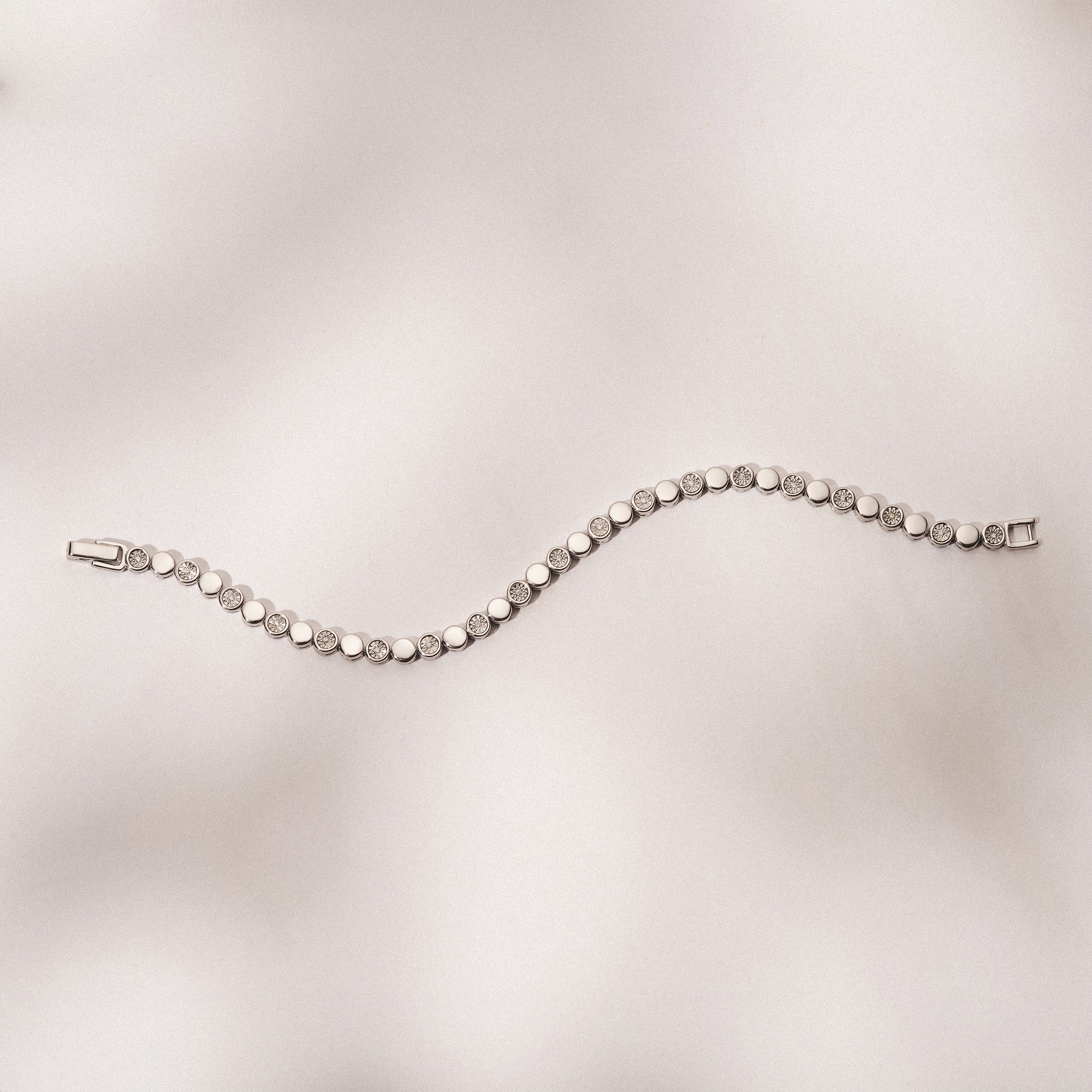 Lab Diamond Tennis Bracelet Round Cut 0.10ct H/SI Silver - Image 6