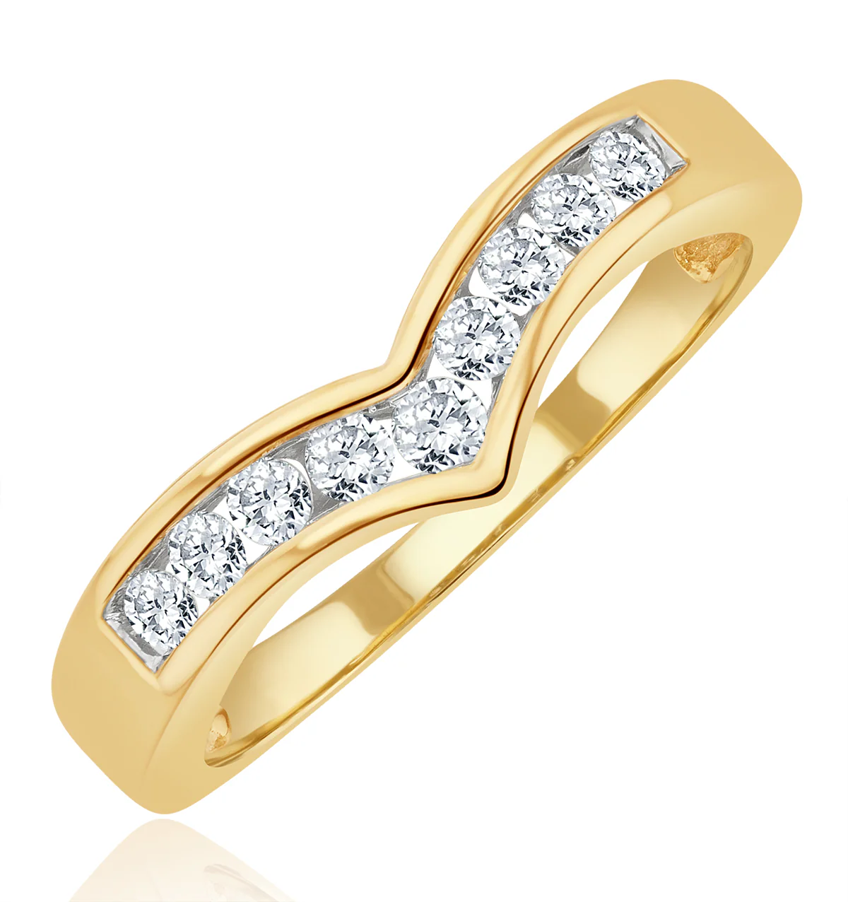 Lab Diamond Wishbone Ring 0.25ct H/Si in 9K Gold SIZES J