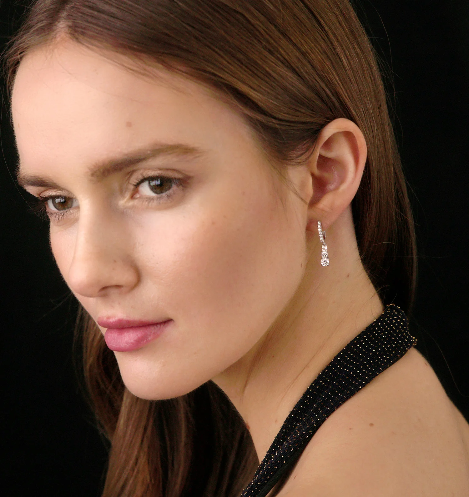 Lab Diamonds Drop Earrings 1ct Set in 9K White Gold - Image 5
