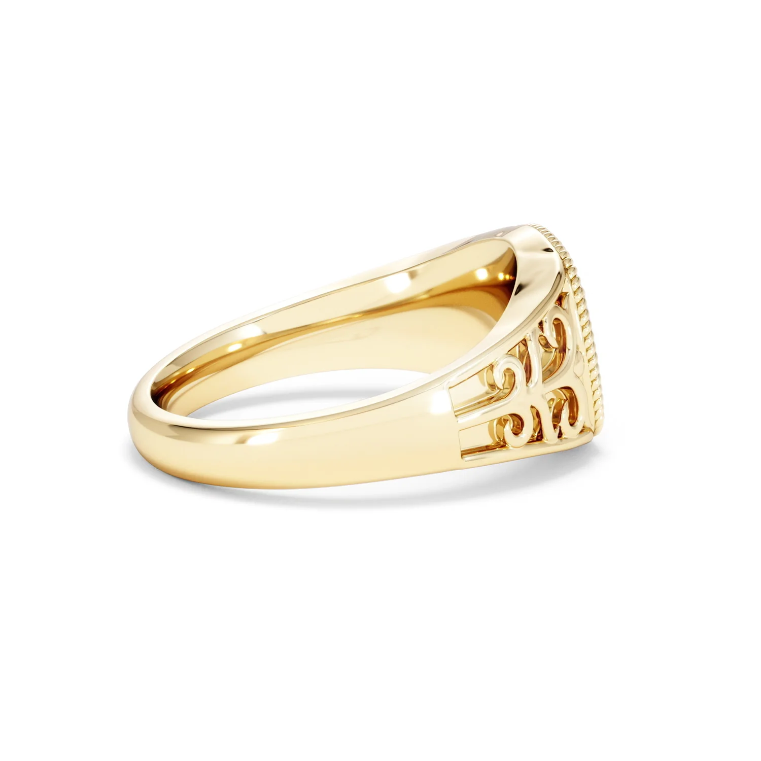 Leo Zodiac 0.01ct Lab Diamond Signet Ring in 18K Gold Vermeil - Image 30