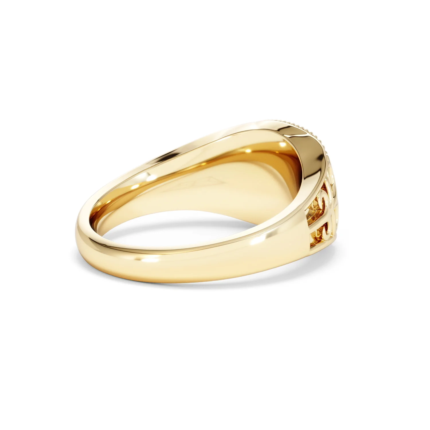 Leo Zodiac 0.01ct Lab Diamond Signet Ring in 18K Gold Vermeil - Image 36