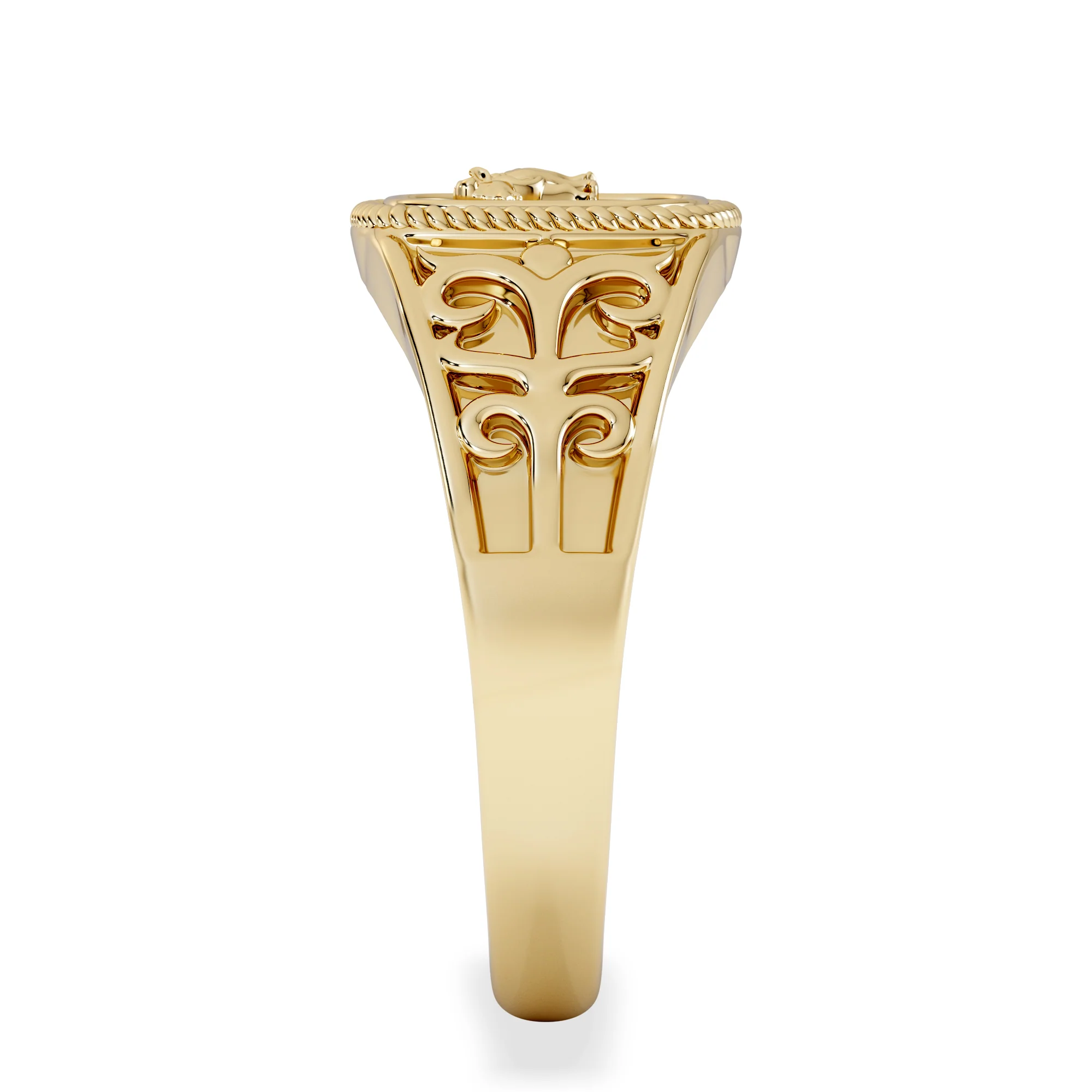 Leo Zodiac 0.01ct Lab Diamond Signet Ring in 18K Gold Vermeil - Image 5
