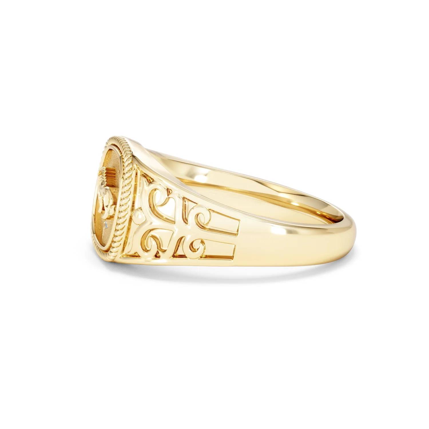 Leo Zodiac 0.01ct Lab Diamond Signet Ring in 18K Gold Vermeil - Image 70