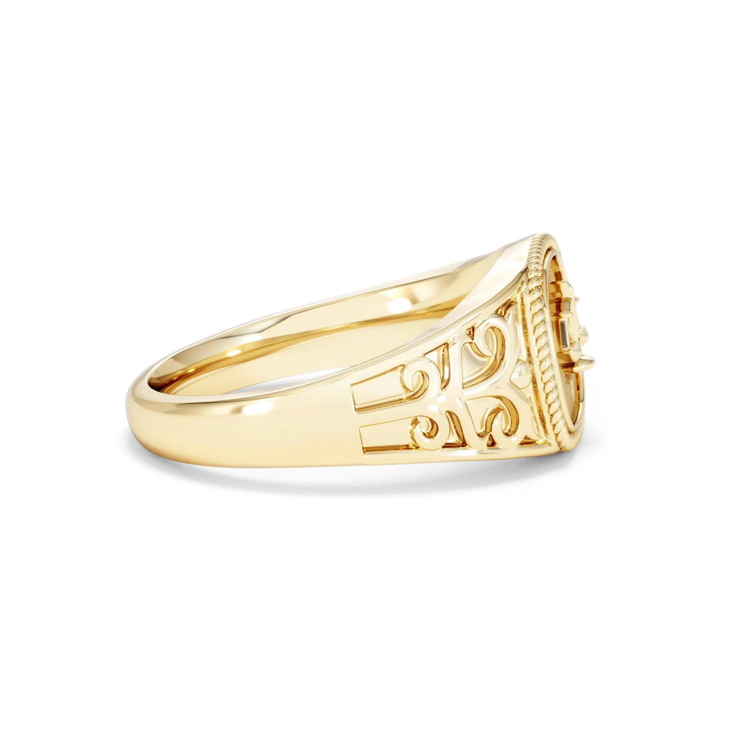 Libra Zodiac 0.01ct Lab Diamond Signet Ring in 18K Gold Vermeil - Image 25