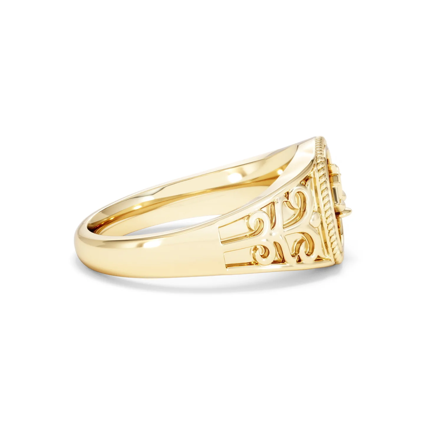 Libra Zodiac 0.01ct Lab Diamond Signet Ring in 18K Gold Vermeil - Image 26