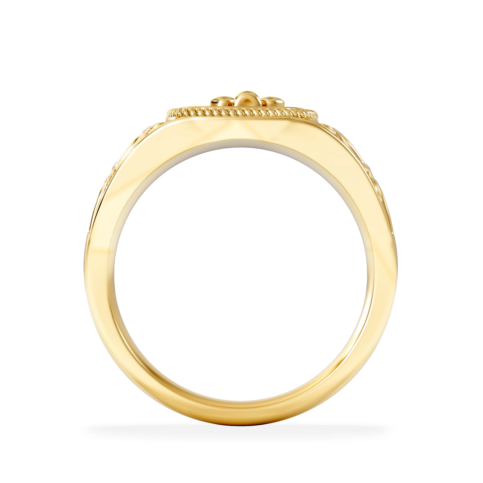 Libra Zodiac 0.01ct Lab Diamond Signet Ring in 18K Gold Vermeil - Image 3