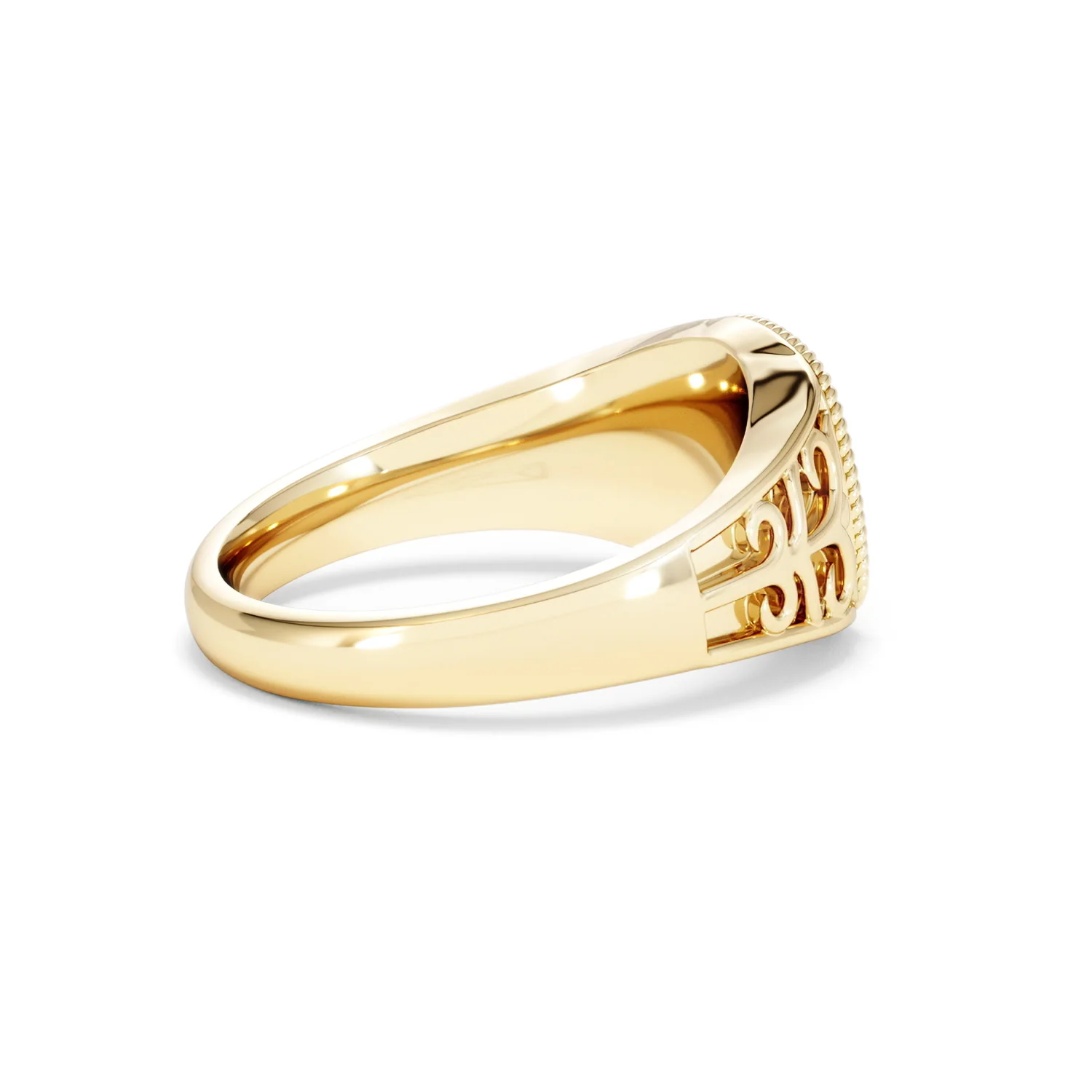Libra Zodiac 0.01ct Lab Diamond Signet Ring in 18K Gold Vermeil - Image 32