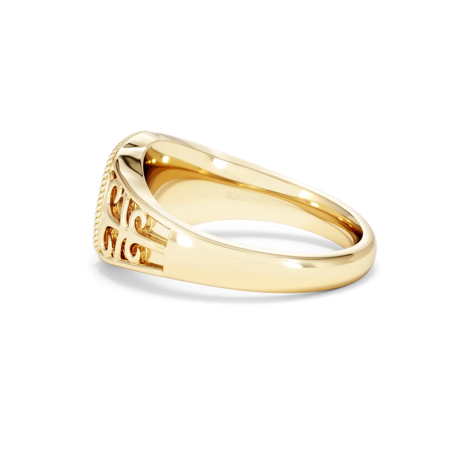 Libra Zodiac 0.01ct Lab Diamond Signet Ring in 18K Gold Vermeil - Image 62