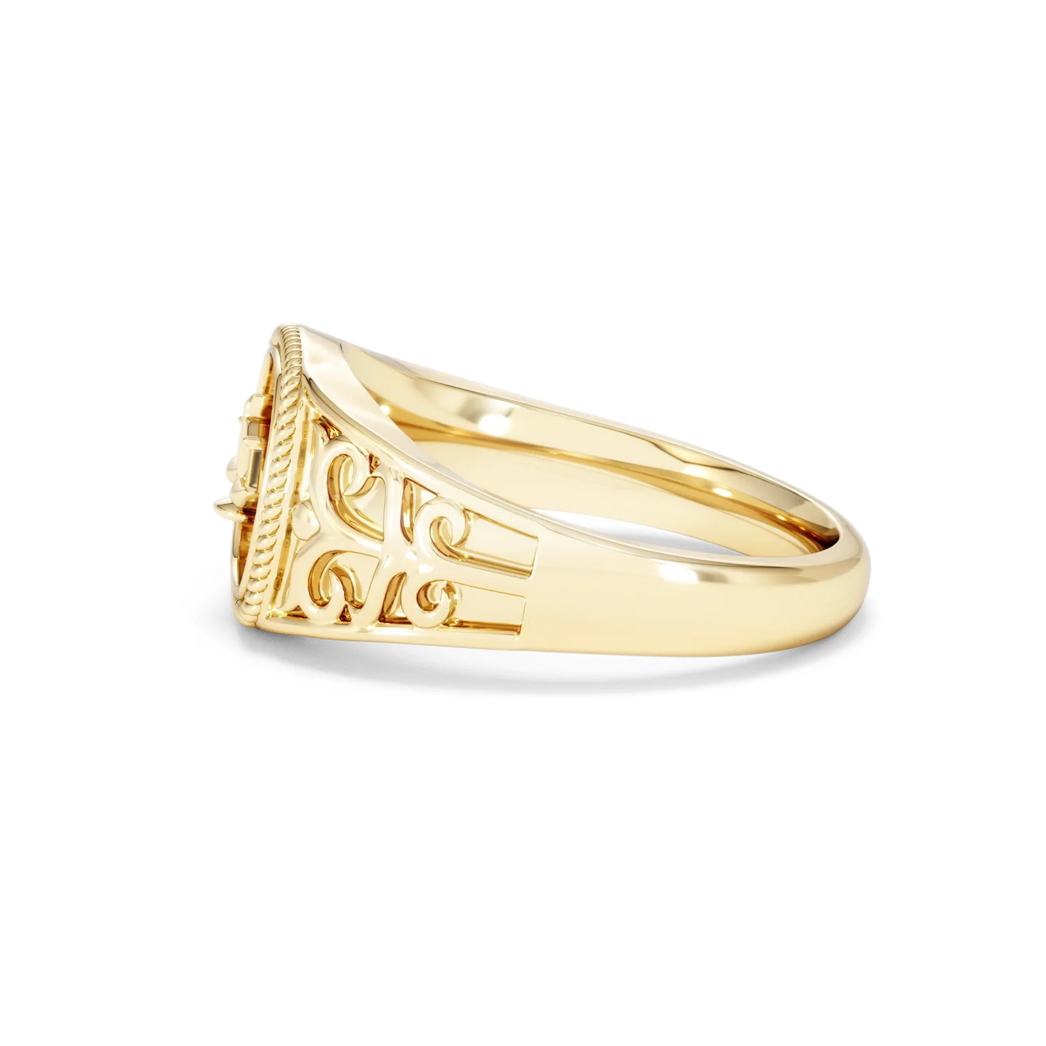 Libra Zodiac 0.01ct Lab Diamond Signet Ring in 18K Gold Vermeil - Image 68