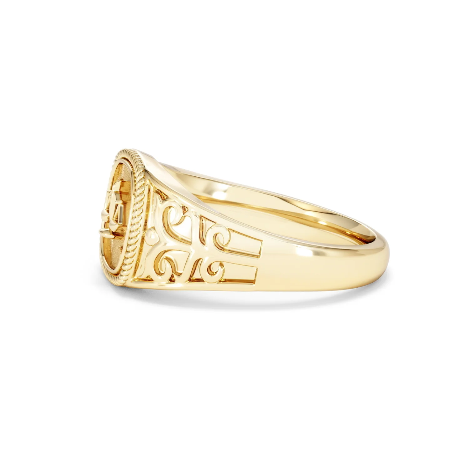 Libra Zodiac 0.01ct Lab Diamond Signet Ring in 18K Gold Vermeil - Image 70