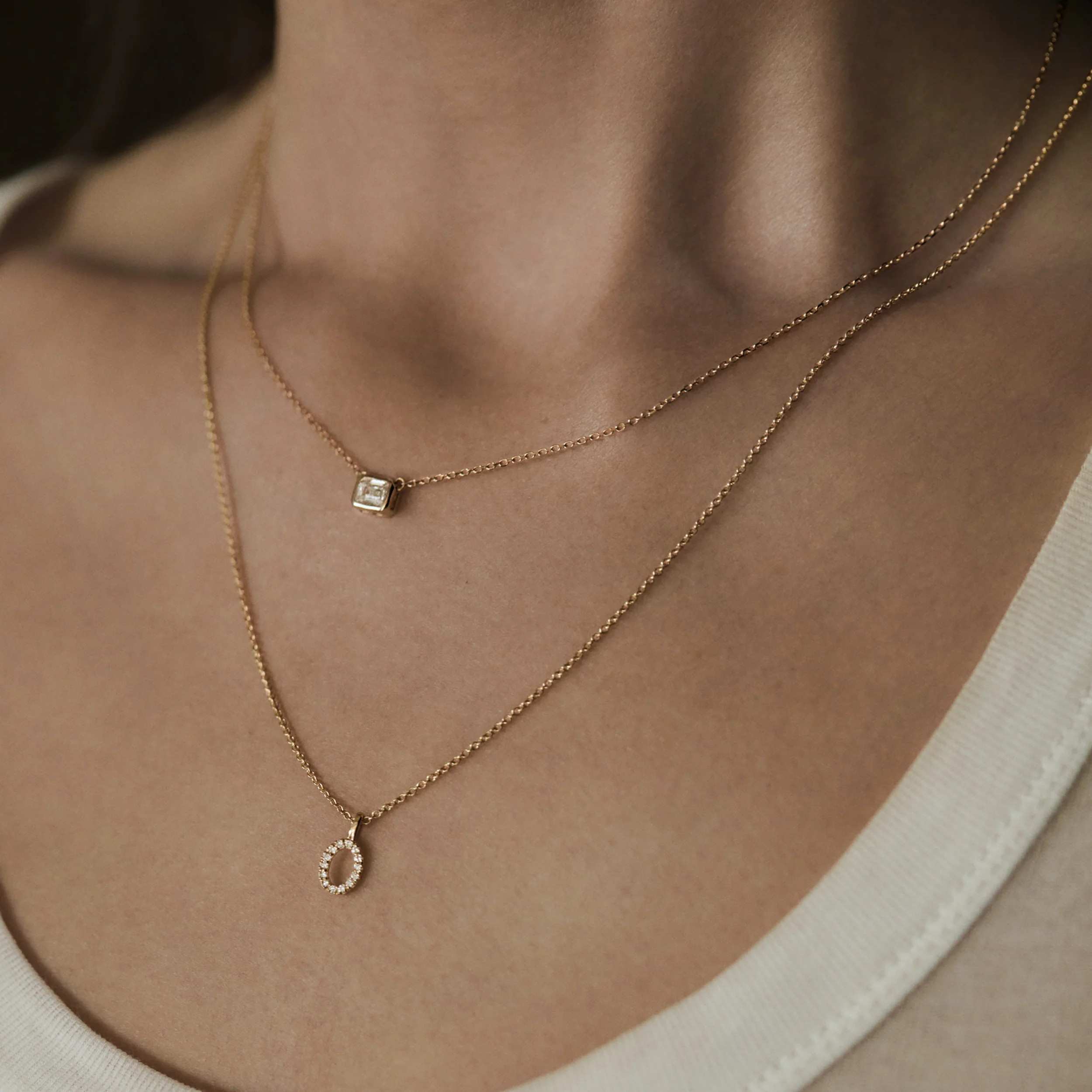 Love Letter Initial Y Lab Diamond Necklace set in 9K Yellow Gold - Image 2