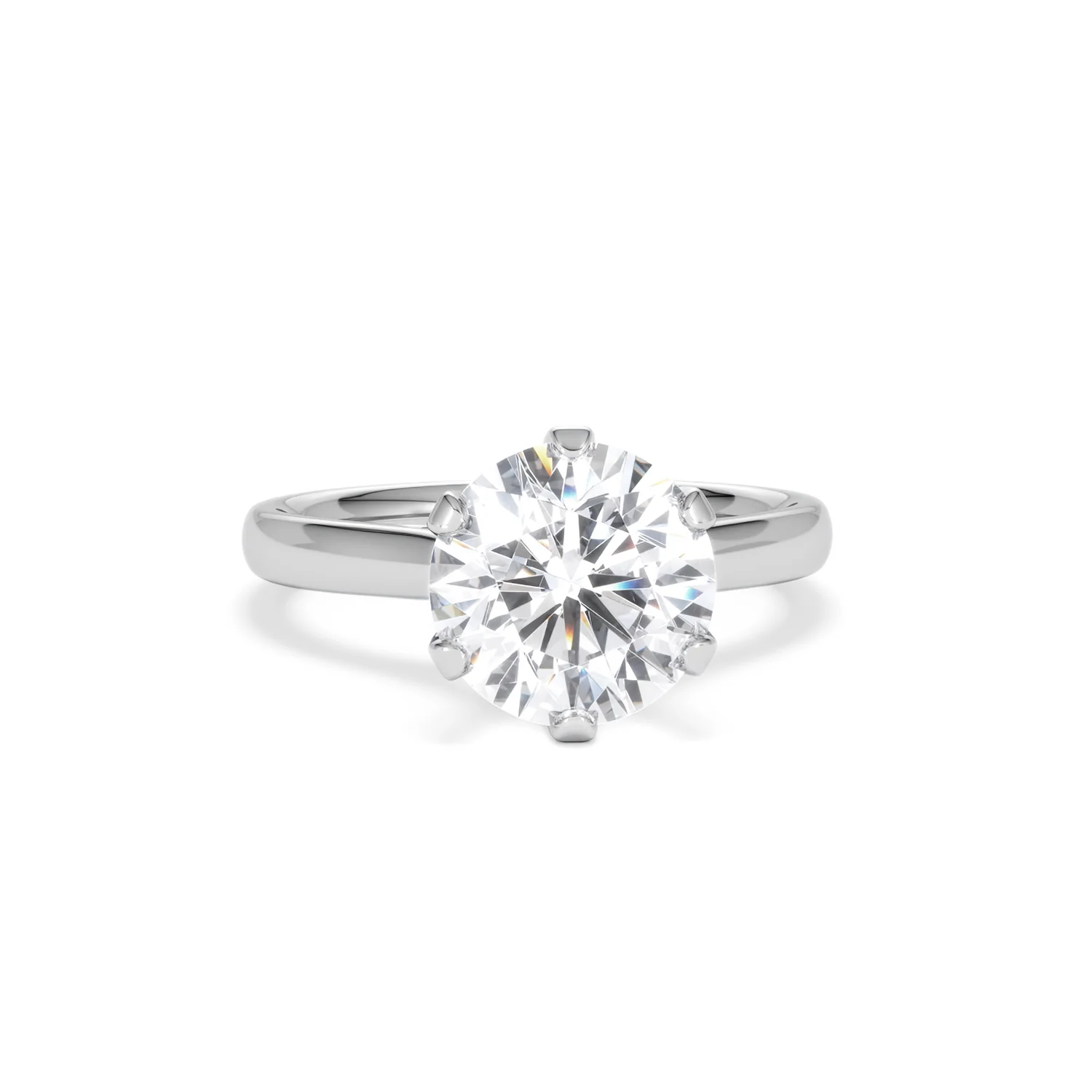 Low Set Chloe 3.00ct Lab Diamond Round Cut Engagement Ring in 18K White Gold G/VS1 - Image 11