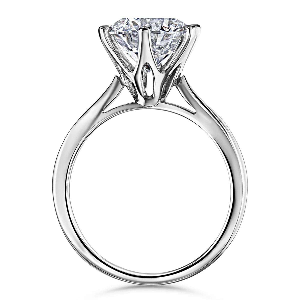 Low Set Chloe 3.00ct Lab Diamond Round Cut Engagement Ring in 18K White Gold G/VS1 - Image 3