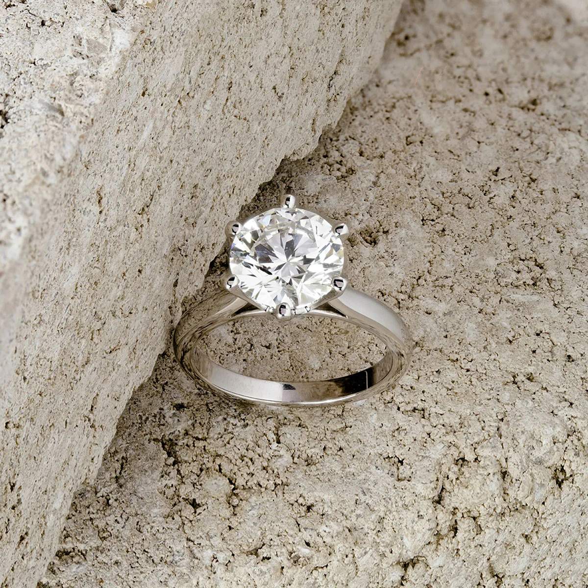 Low Set Chloe 3.00ct Lab Diamond Round Cut Engagement Ring in 18K White Gold G/VS1 - Image 8