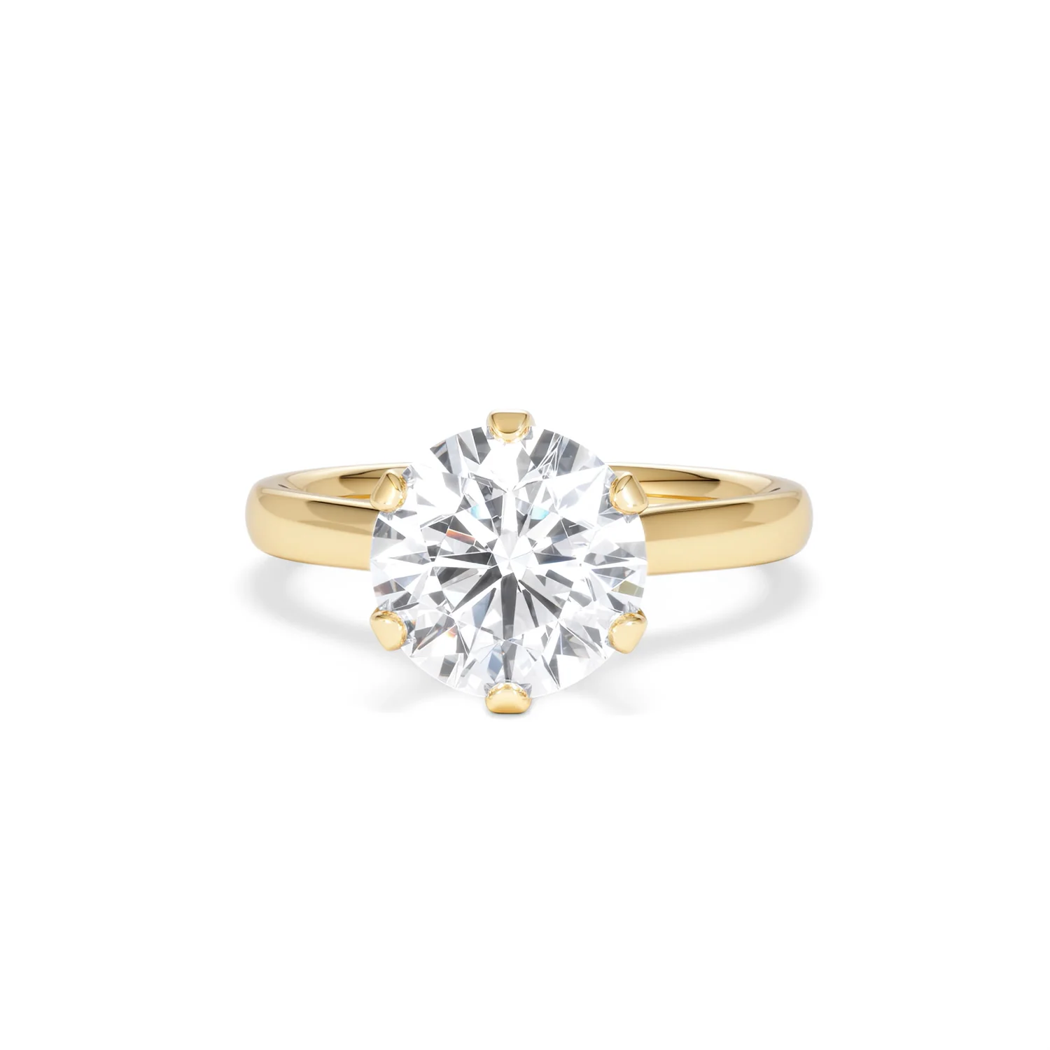 Low Set Chloe 3.00ct Lab Diamond Round Cut Engagement Ring in 18K Yellow Gold G/VS1 - Image 87