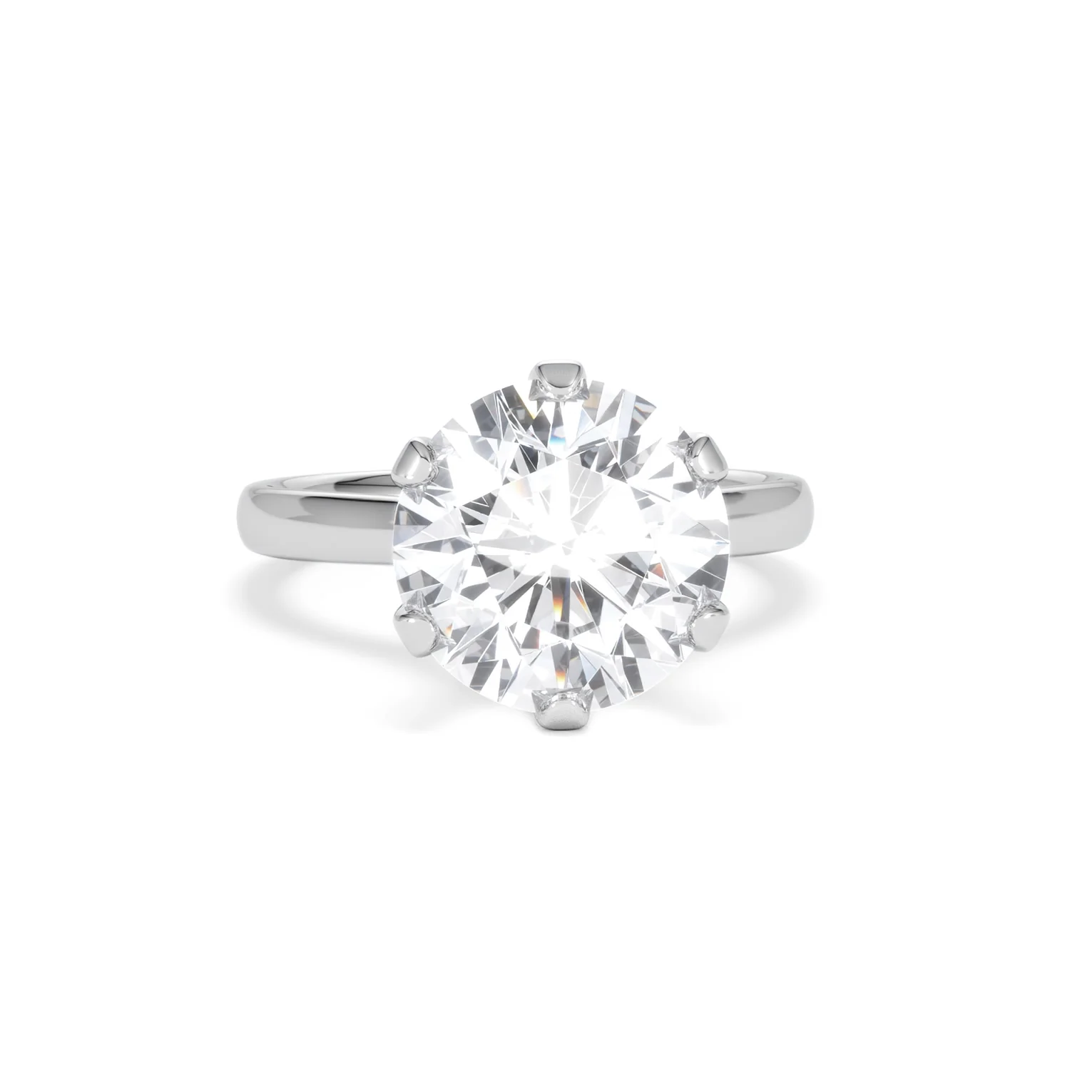 Low Set Chloe 5.00ct Lab Diamond Round Cut Engagement Ring in 18K White Gold G/VS1 - Image 10