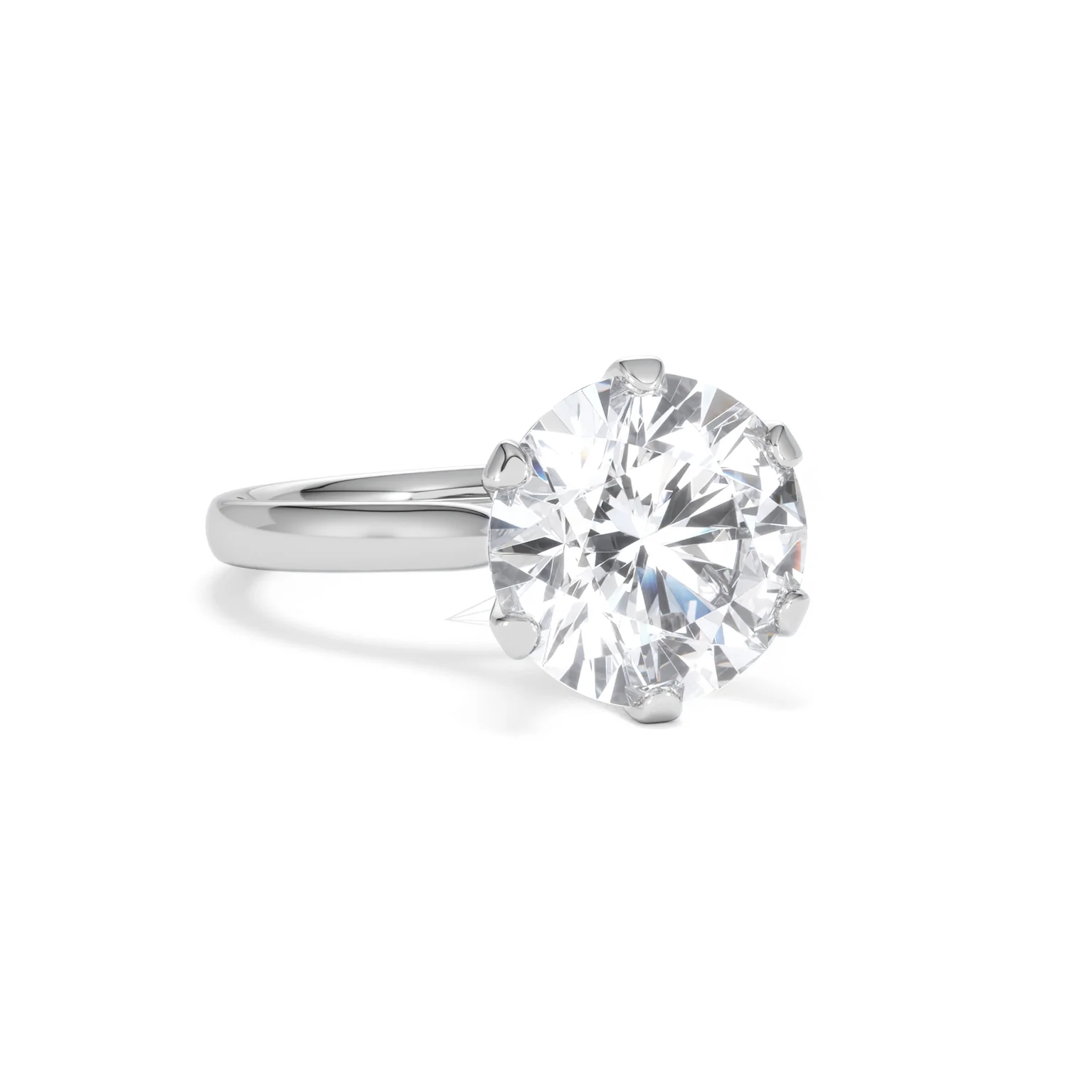 Low Set Chloe 5.00ct Lab Diamond Round Cut Engagement Ring in 18K White Gold G/VS1 - Image 13