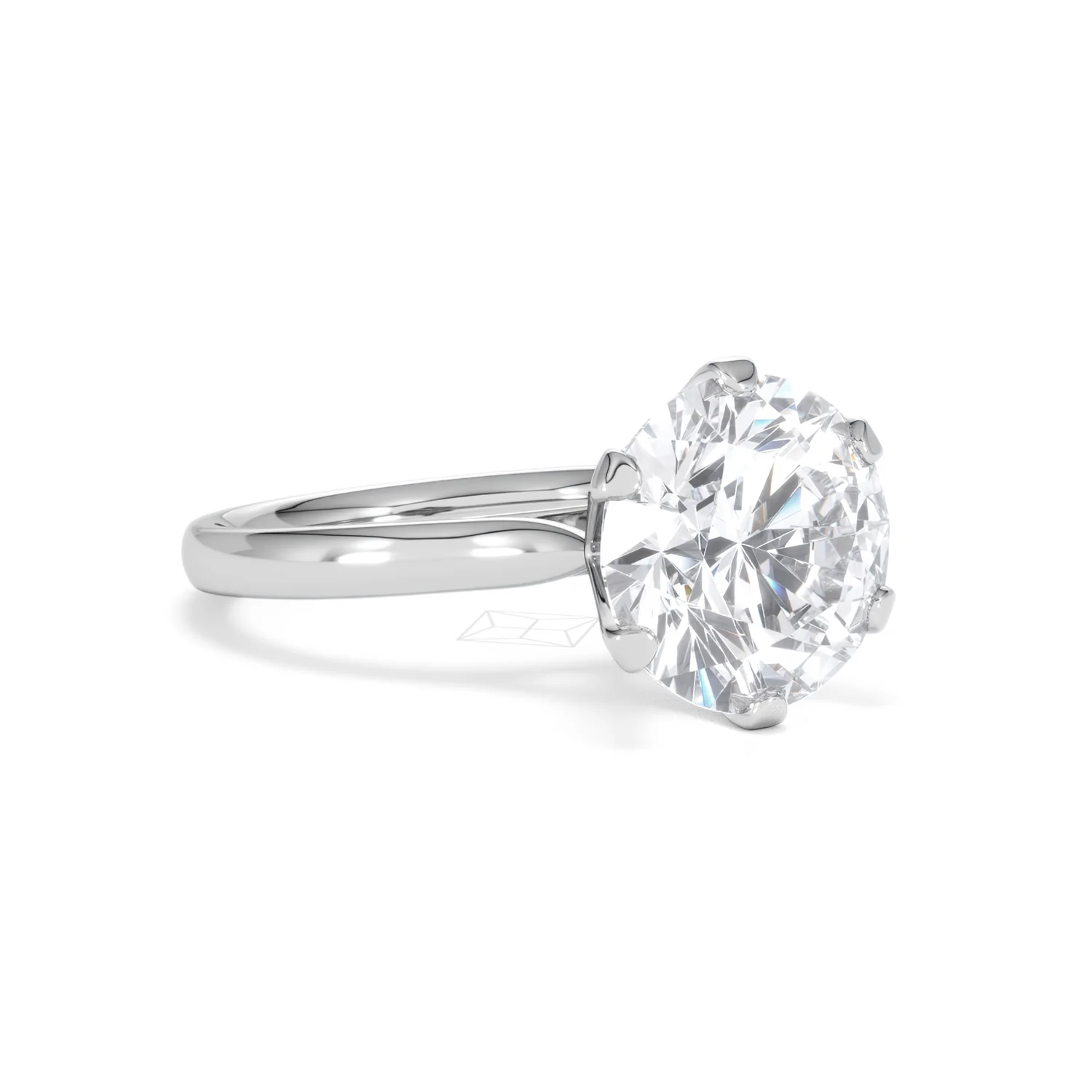 Low Set Chloe 5.00ct Lab Diamond Round Cut Engagement Ring in 18K White Gold G/VS1 - Image 16
