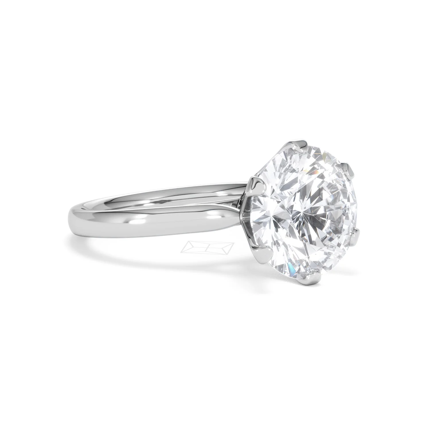 Low Set Chloe 5.00ct Lab Diamond Round Cut Engagement Ring in 18K White Gold G/VS1 - Image 17