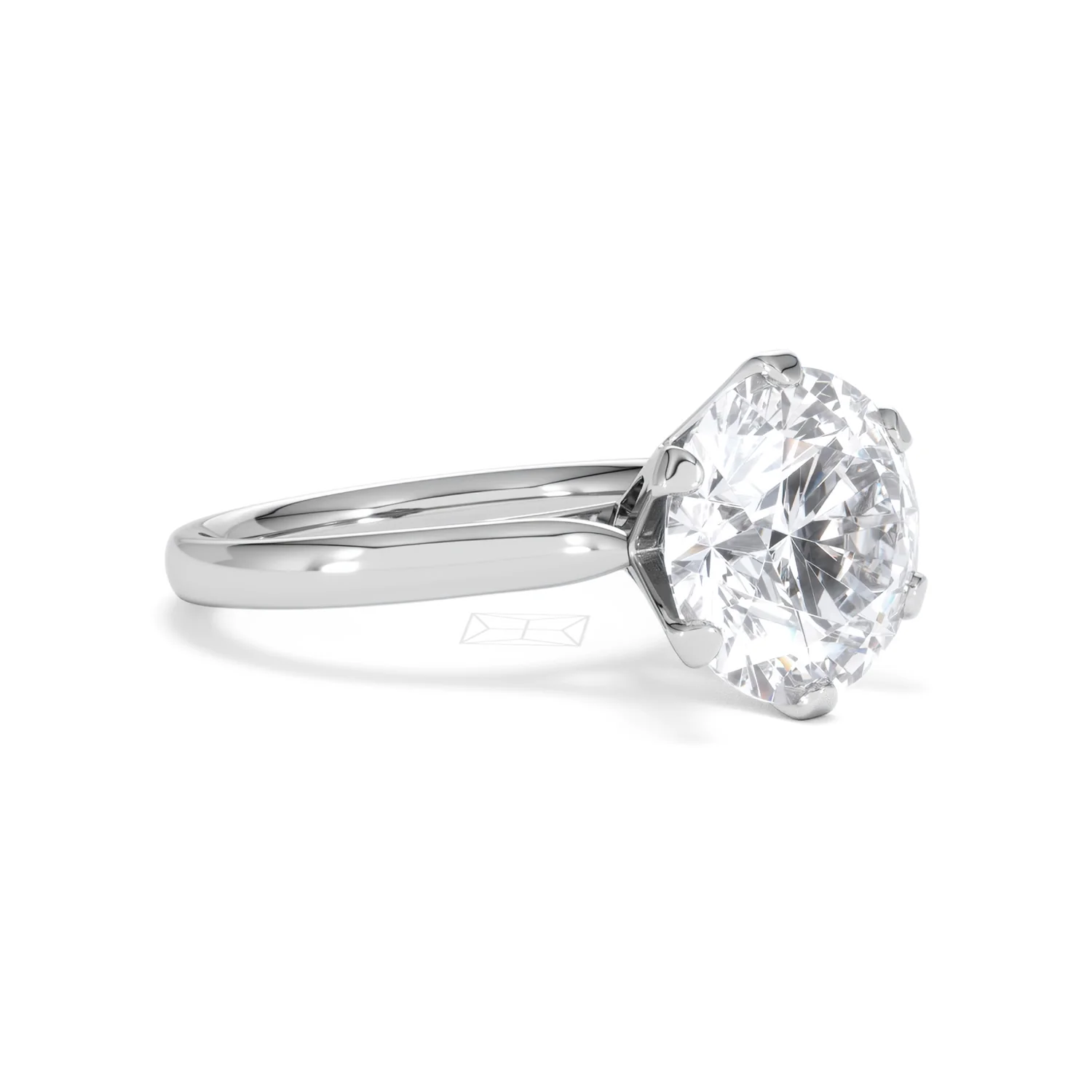 Low Set Chloe 5.00ct Lab Diamond Round Cut Engagement Ring in 18K White Gold G/VS1 - Image 18