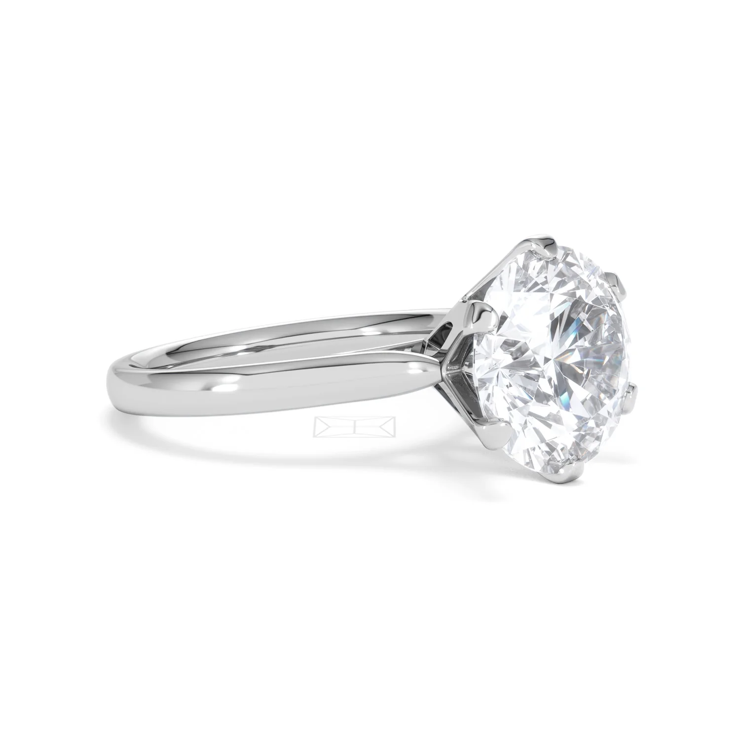 Low Set Chloe 5.00ct Lab Diamond Round Cut Engagement Ring in 18K White Gold G/VS1 - Image 19