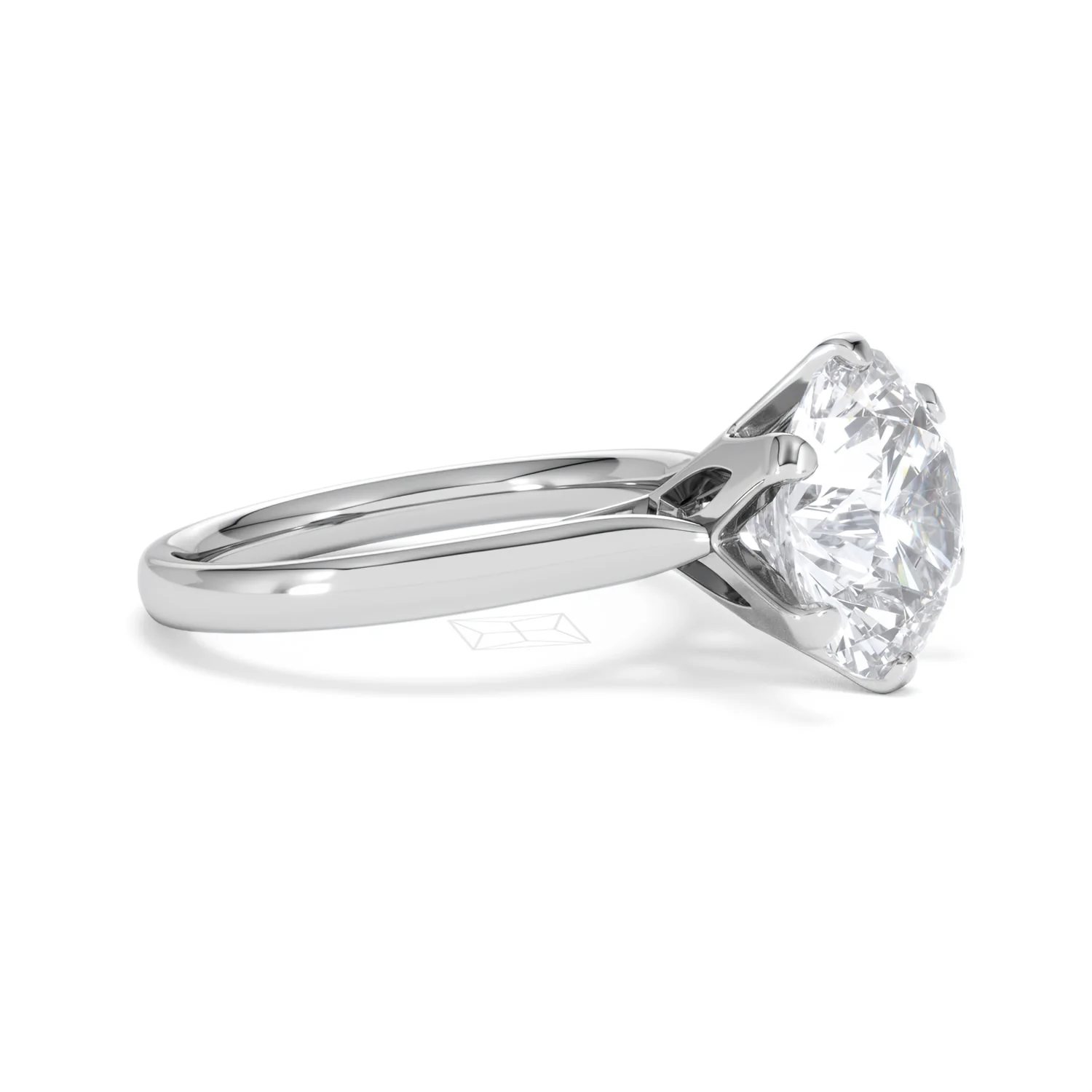 Low Set Chloe 5.00ct Lab Diamond Round Cut Engagement Ring in 18K White Gold G/VS1 - Image 22
