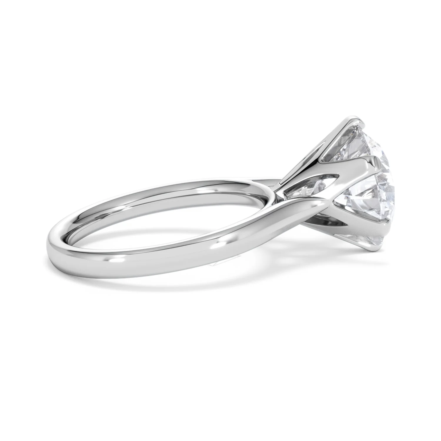 Low Set Chloe 5.00ct Lab Diamond Round Cut Engagement Ring in 18K White Gold G/VS1 - Image 31
