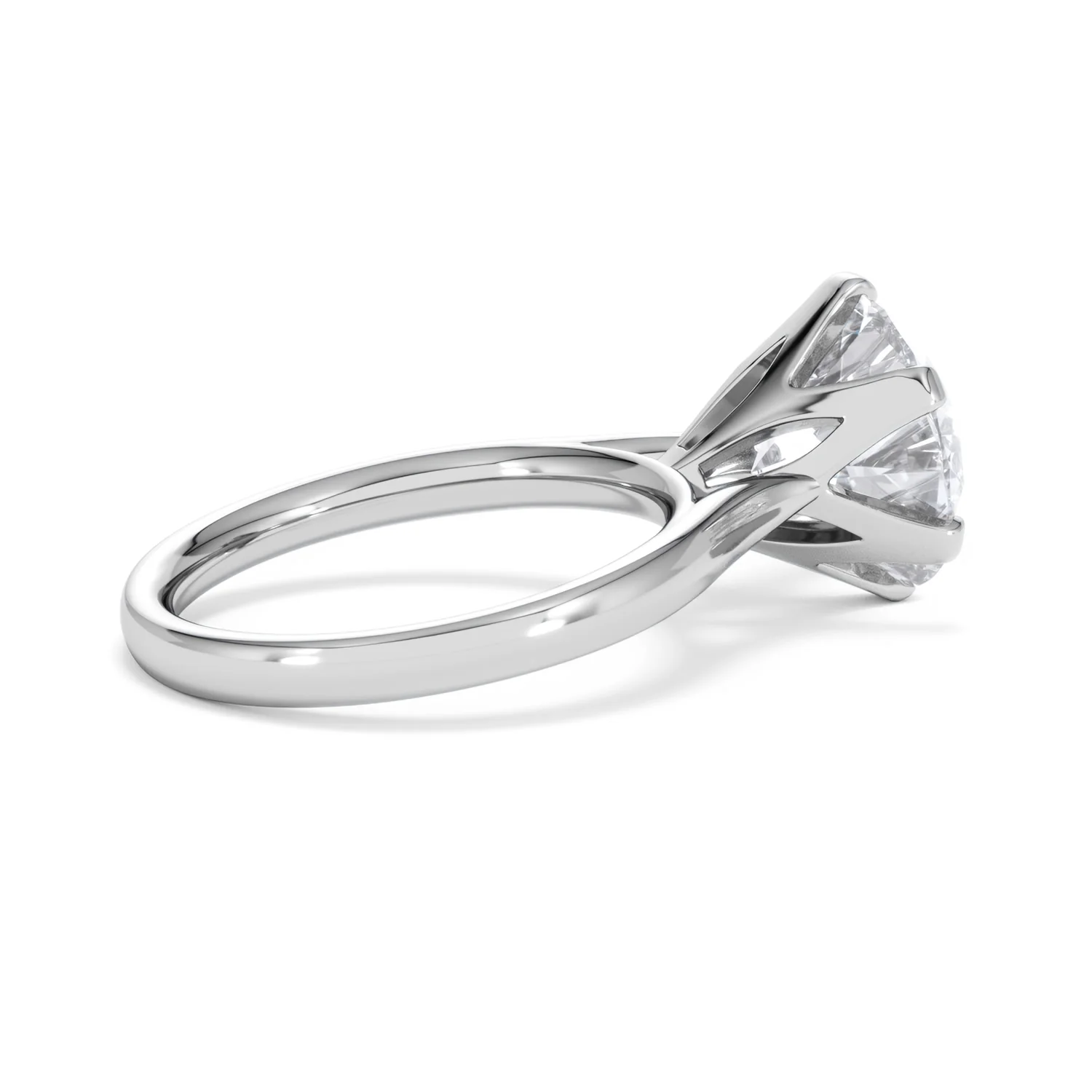 Low Set Chloe 5.00ct Lab Diamond Round Cut Engagement Ring in 18K White Gold G/VS1 - Image 34