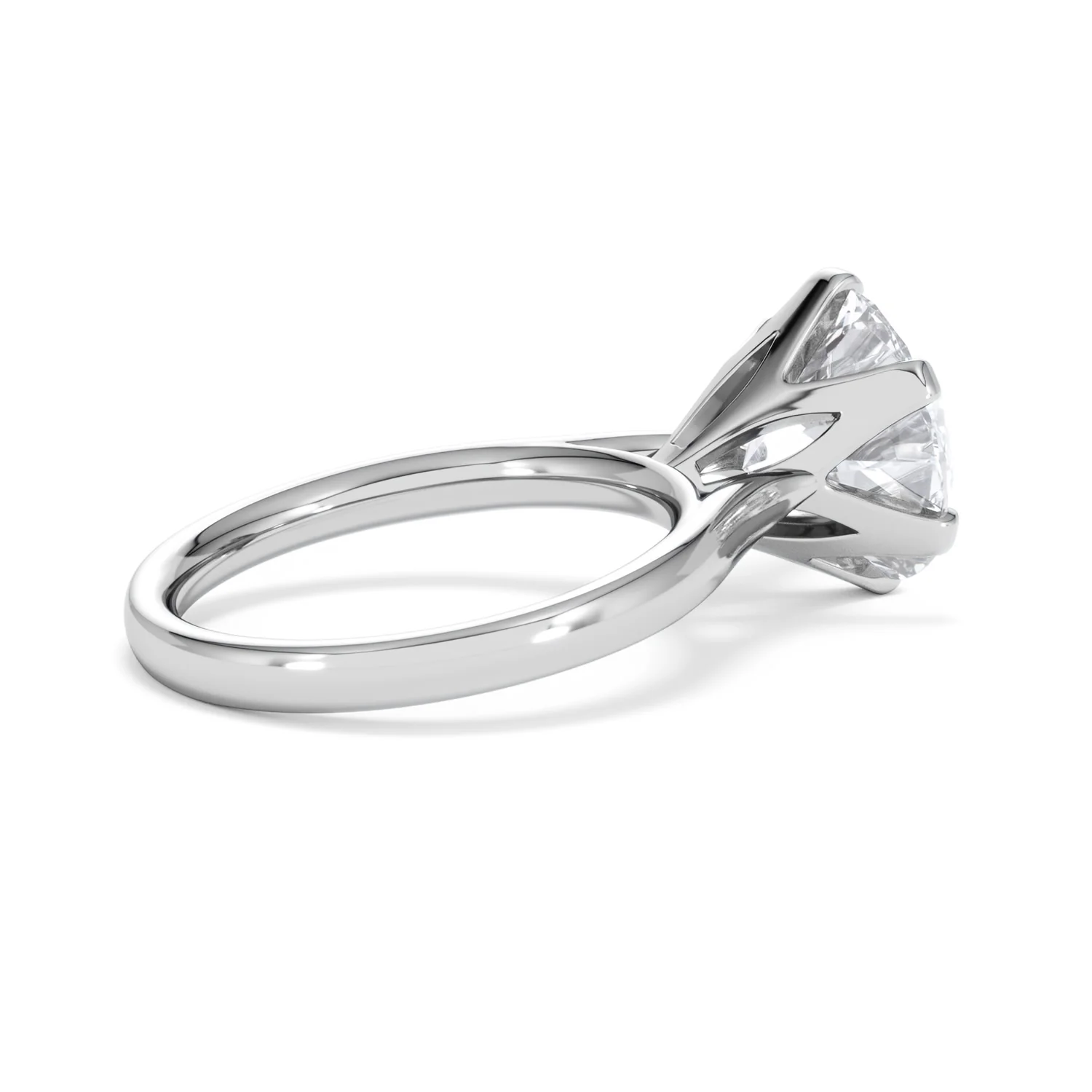 Low Set Chloe 5.00ct Lab Diamond Round Cut Engagement Ring in 18K White Gold G/VS1 - Image 35