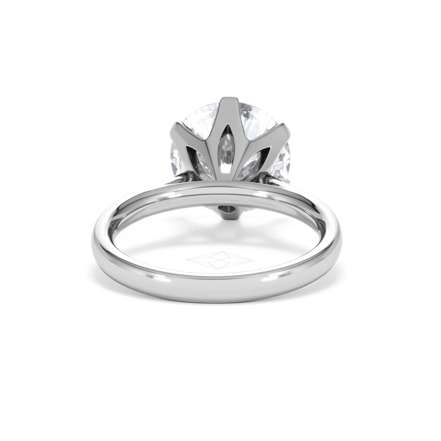 Low Set Chloe 5.00ct Lab Diamond Round Cut Engagement Ring in 18K White Gold G/VS1 - Image 48