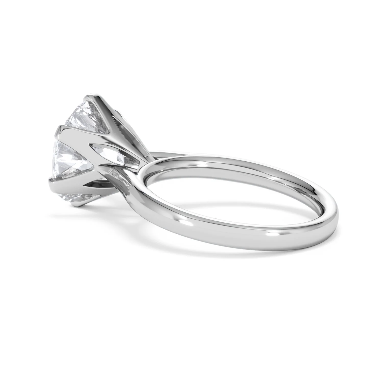 Low Set Chloe 5.00ct Lab Diamond Round Cut Engagement Ring in 18K White Gold G/VS1 - Image 62