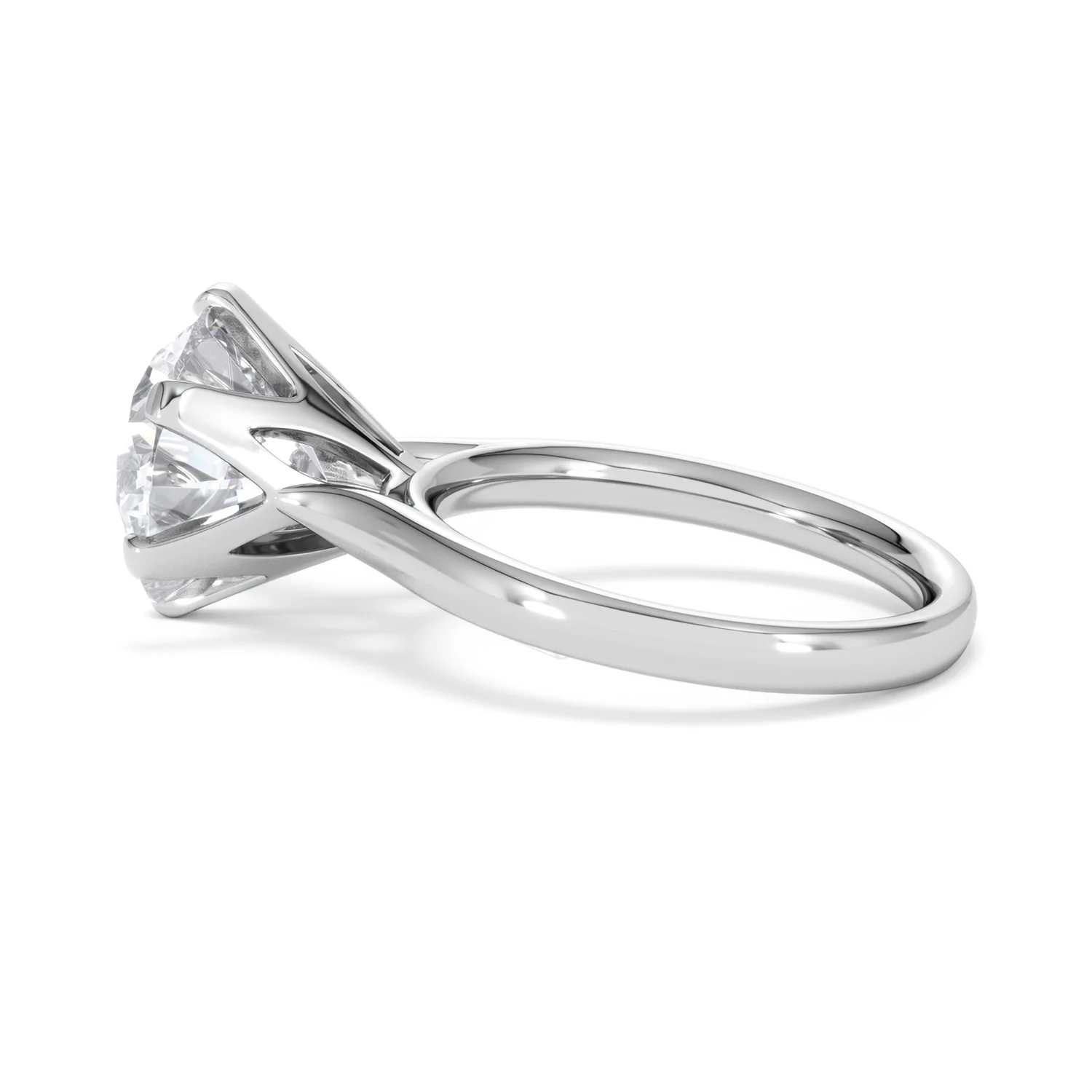Low Set Chloe 5.00ct Lab Diamond Round Cut Engagement Ring in 18K White Gold G/VS1 - Image 66