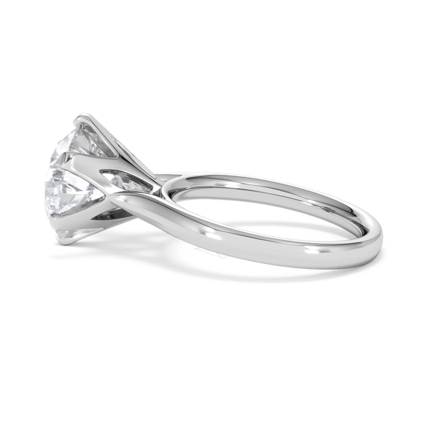 Low Set Chloe 5.00ct Lab Diamond Round Cut Engagement Ring in 18K White Gold G/VS1 - Image 67