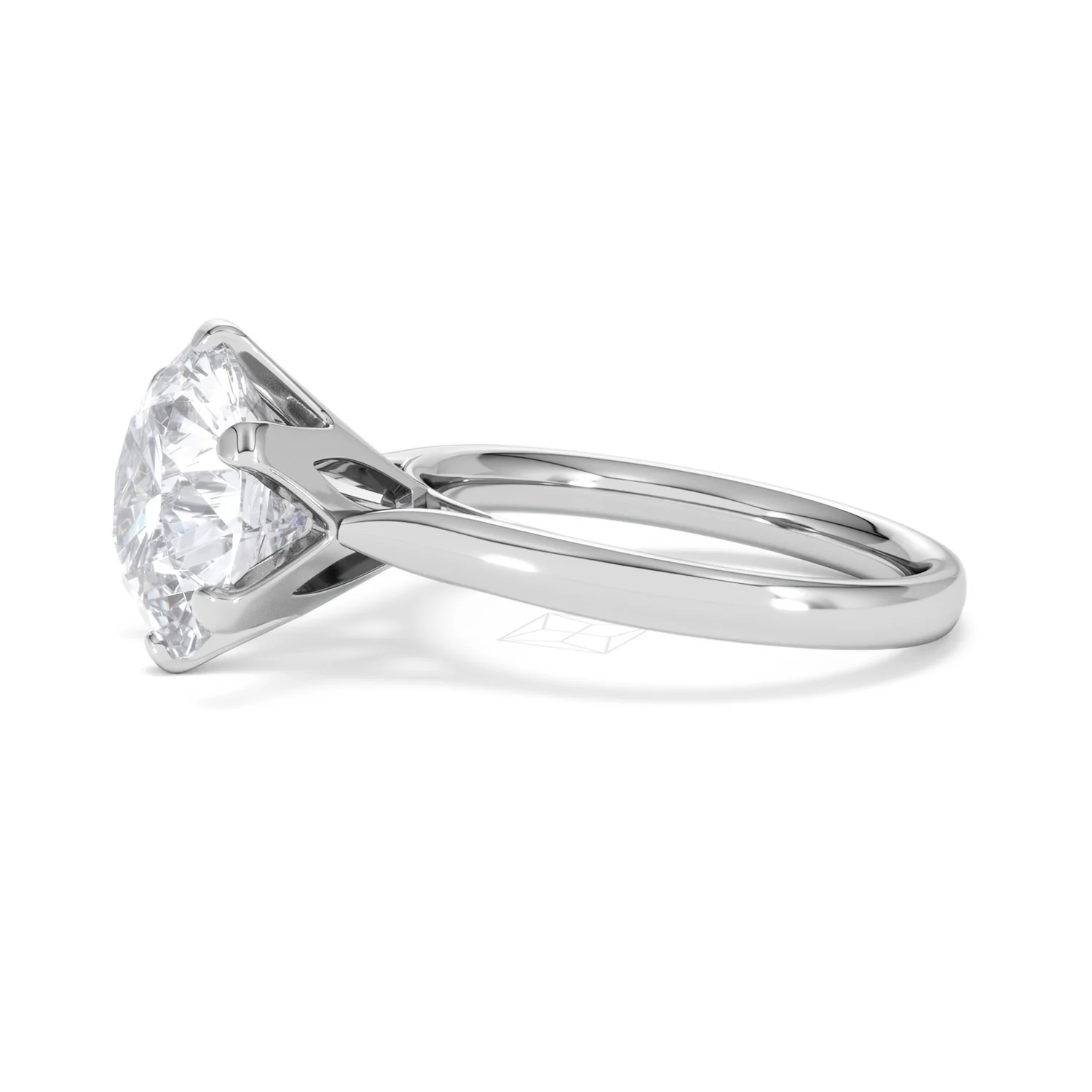 Low Set Chloe 5.00ct Lab Diamond Round Cut Engagement Ring in 18K White Gold G/VS1 - Image 73