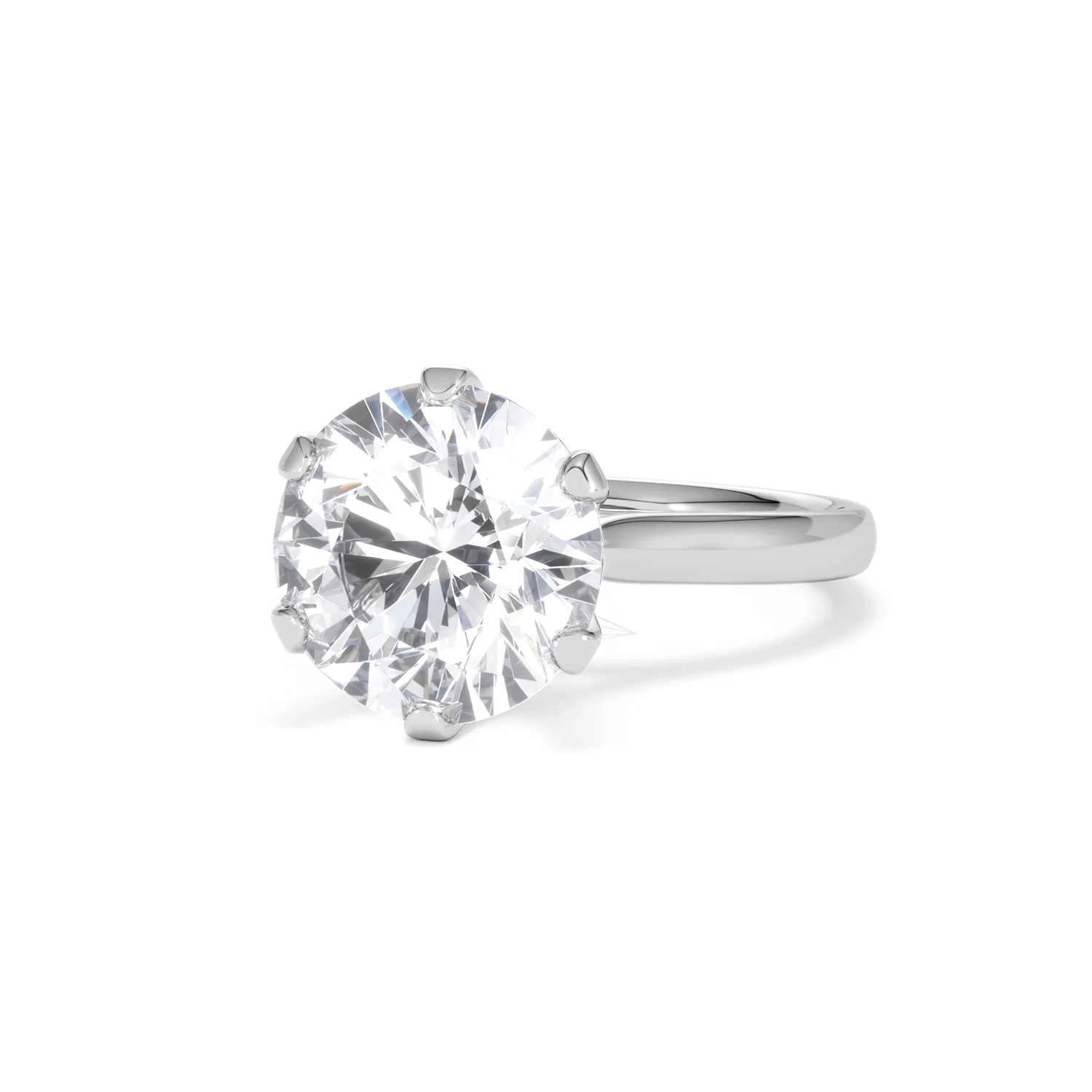 Low Set Chloe 5.00ct Lab Diamond Round Cut Engagement Ring in 18K White Gold G/VS1 - Image 85