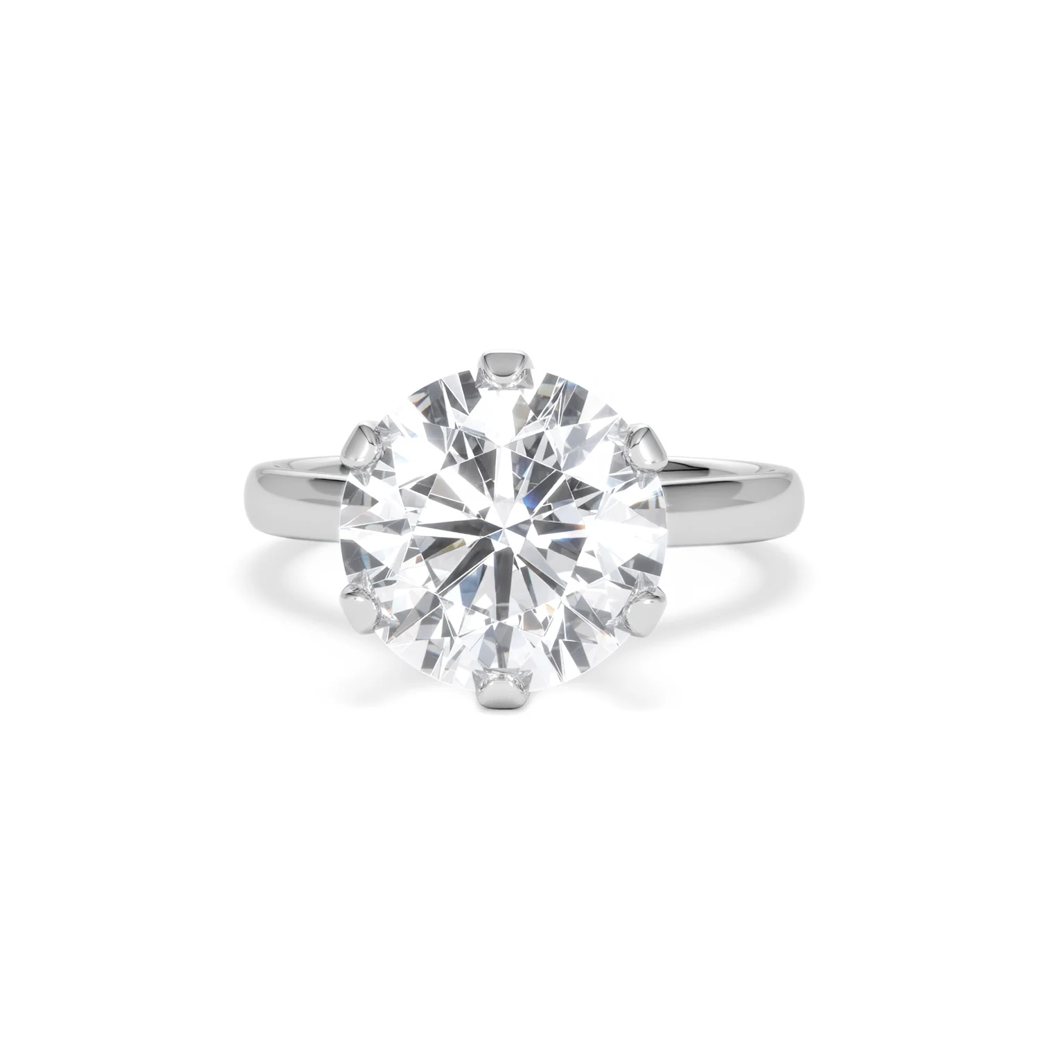 Low Set Chloe 5.00ct Lab Diamond Round Cut Engagement Ring in 18K White Gold G/VS1 - Image 88