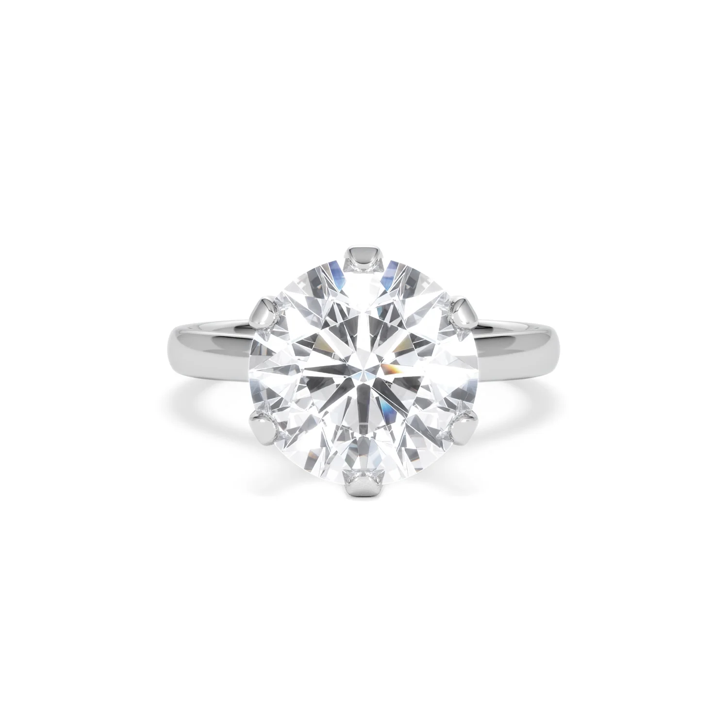 Low Set Chloe 5.00ct Lab Diamond Round Cut Engagement Ring in 18K White Gold G/VS1 - Image 9