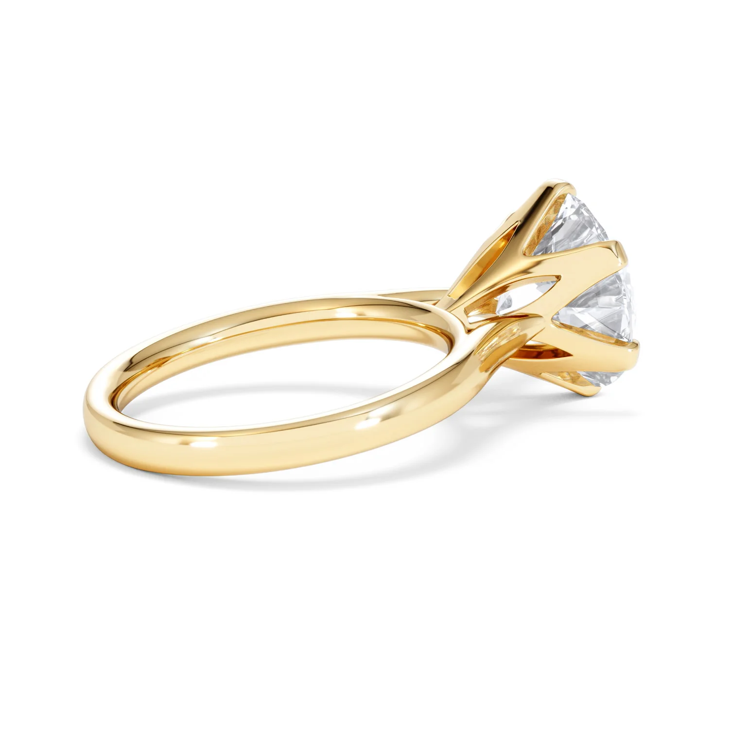 Low Set Chloe 5.00ct Lab Diamond Round Cut Engagement Ring in 18K Yellow Gold G/VS1 - Image 35