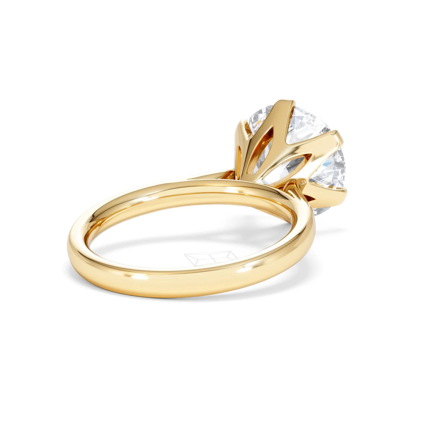 Low Set Chloe 5.00ct Lab Diamond Round Cut Engagement Ring in 18K Yellow Gold G/VS1 - Image 42