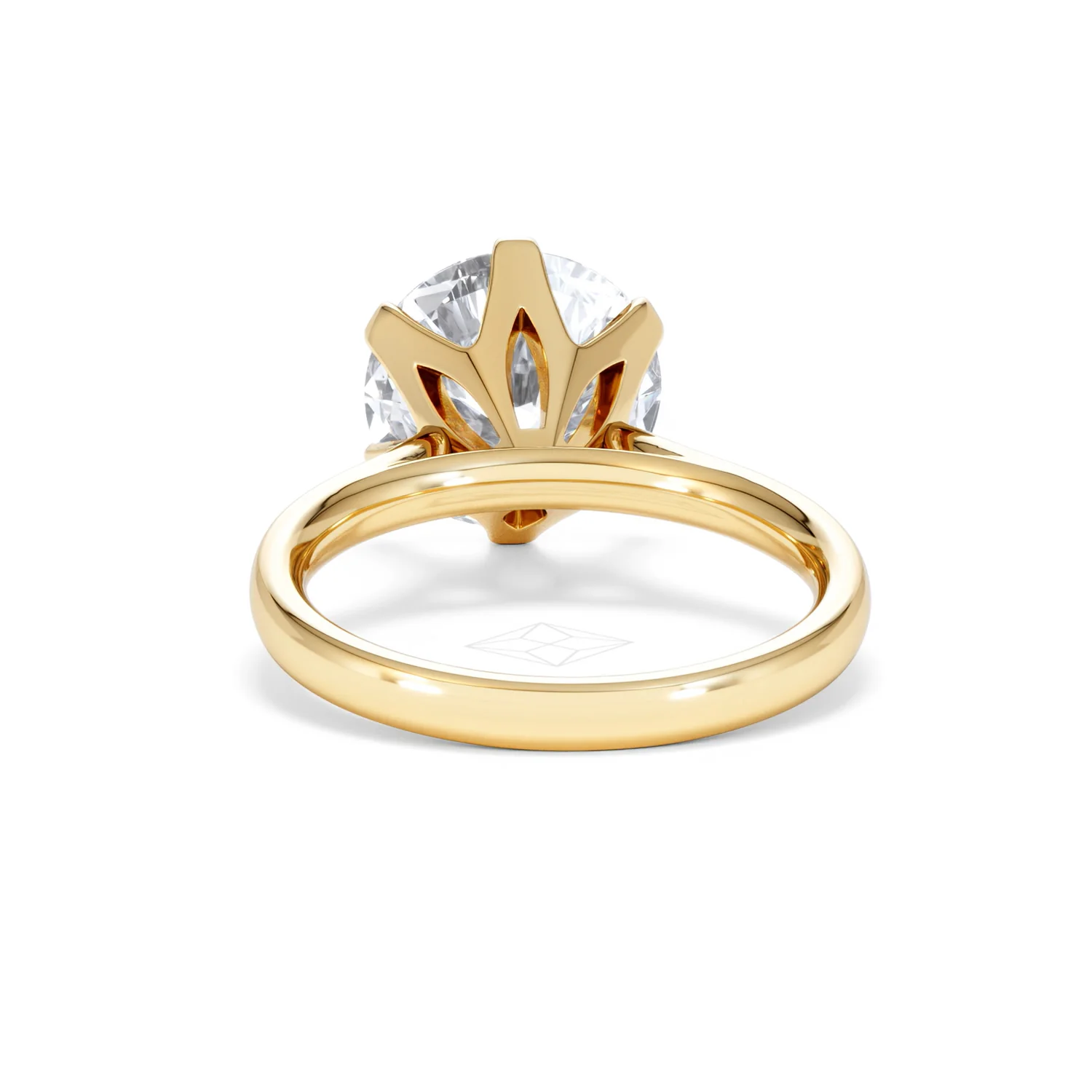 Low Set Chloe 5.00ct Lab Diamond Round Cut Engagement Ring in 18K Yellow Gold G/VS1 - Image 50