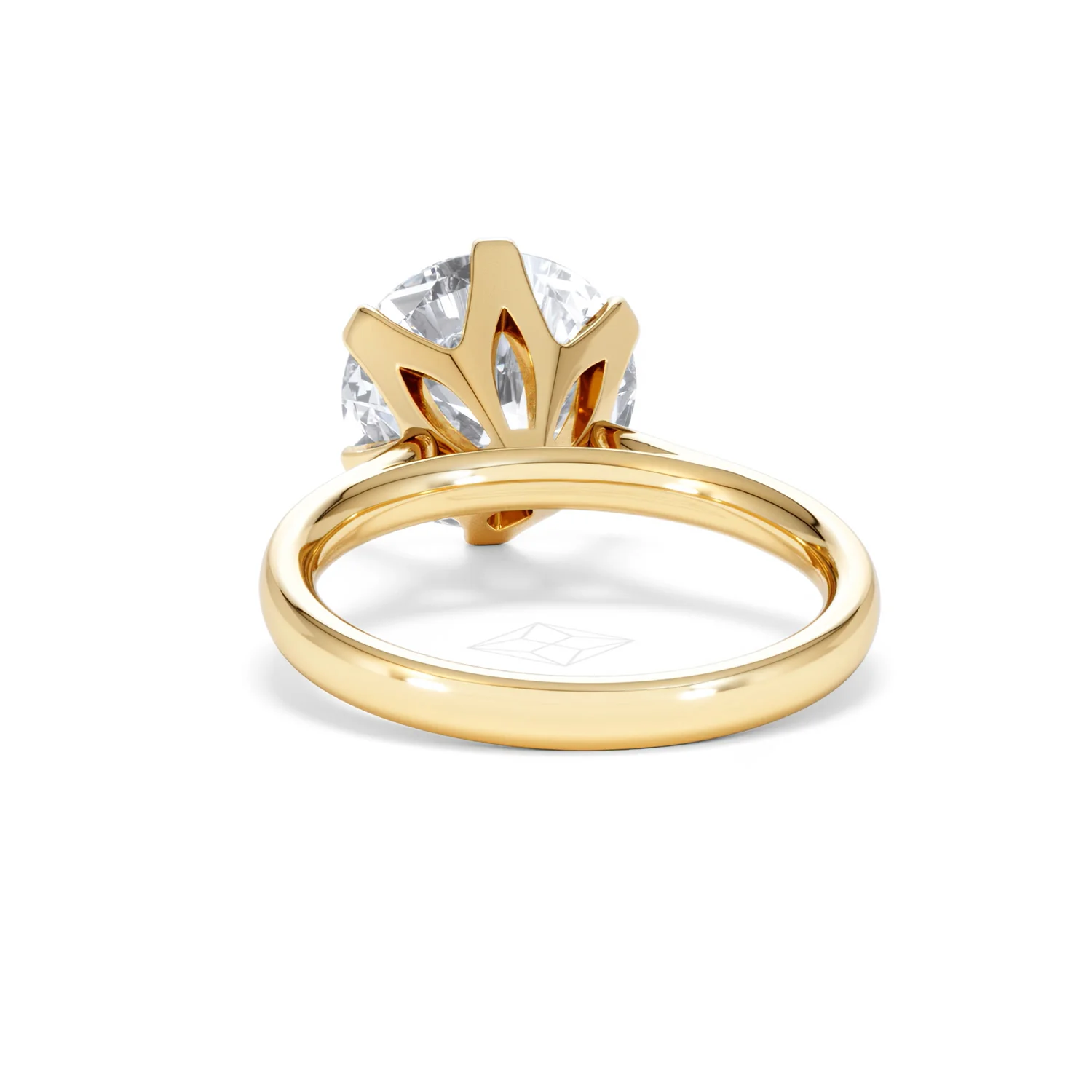 Low Set Chloe 5.00ct Lab Diamond Round Cut Engagement Ring in 18K Yellow Gold G/VS1 - Image 51