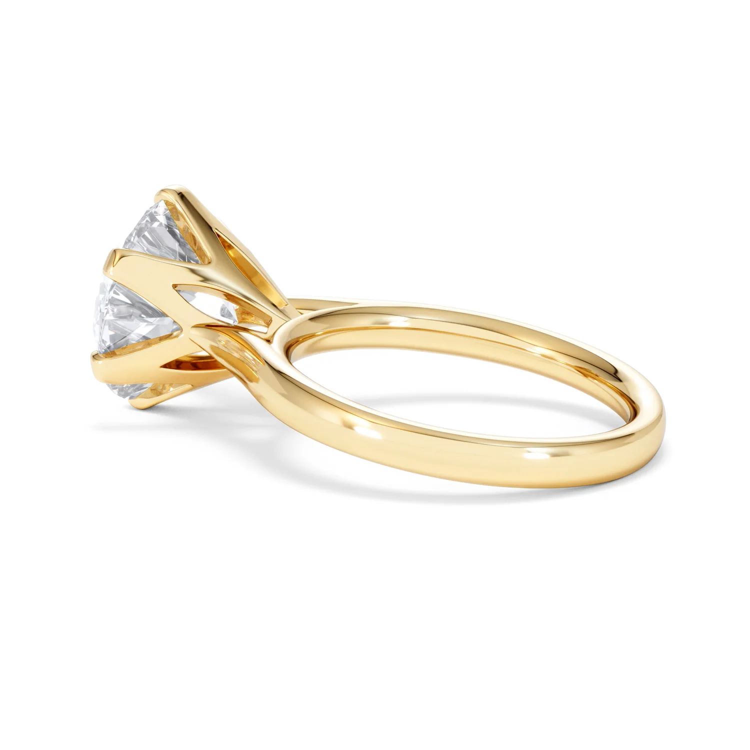 Low Set Chloe 5.00ct Lab Diamond Round Cut Engagement Ring in 18K Yellow Gold G/VS1 - Image 63