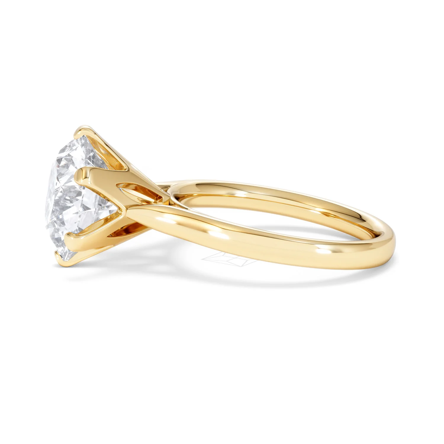 Low Set Chloe 5.00ct Lab Diamond Round Cut Engagement Ring in 18K Yellow Gold G/VS1 - Image 71