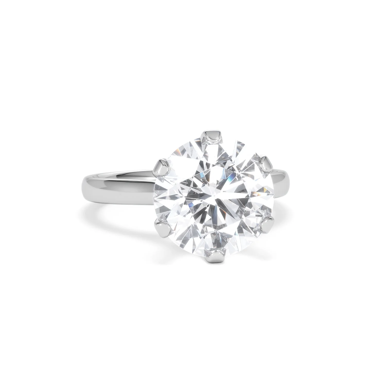 Low Set Chloe 5.00ct Lab Diamond Round Cut Engagement Ring in Platinum G/VS1 - Image 11