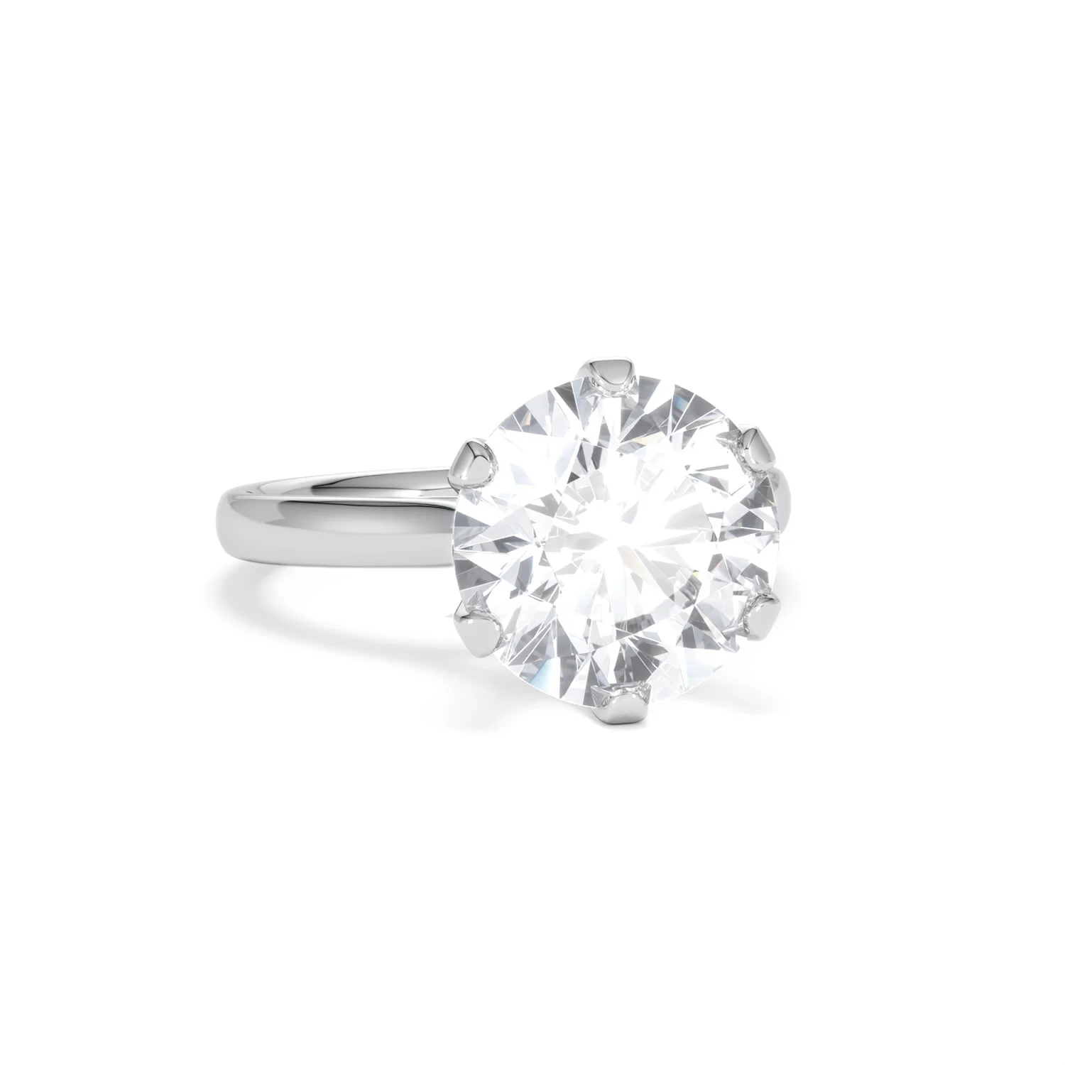 Low Set Chloe 5.00ct Lab Diamond Round Cut Engagement Ring in Platinum G/VS1 - Image 12