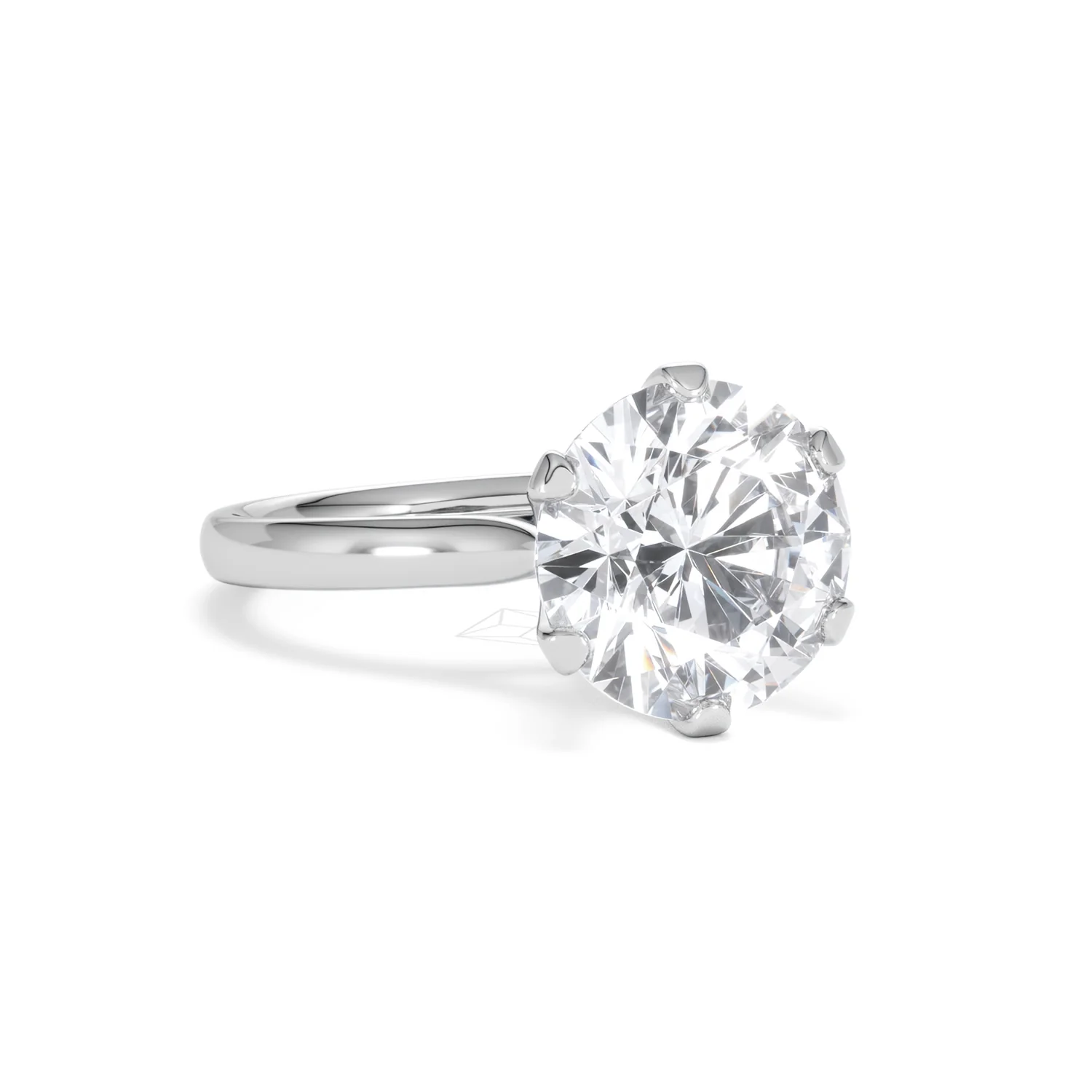 Low Set Chloe 5.00ct Lab Diamond Round Cut Engagement Ring in Platinum G/VS1 - Image 14