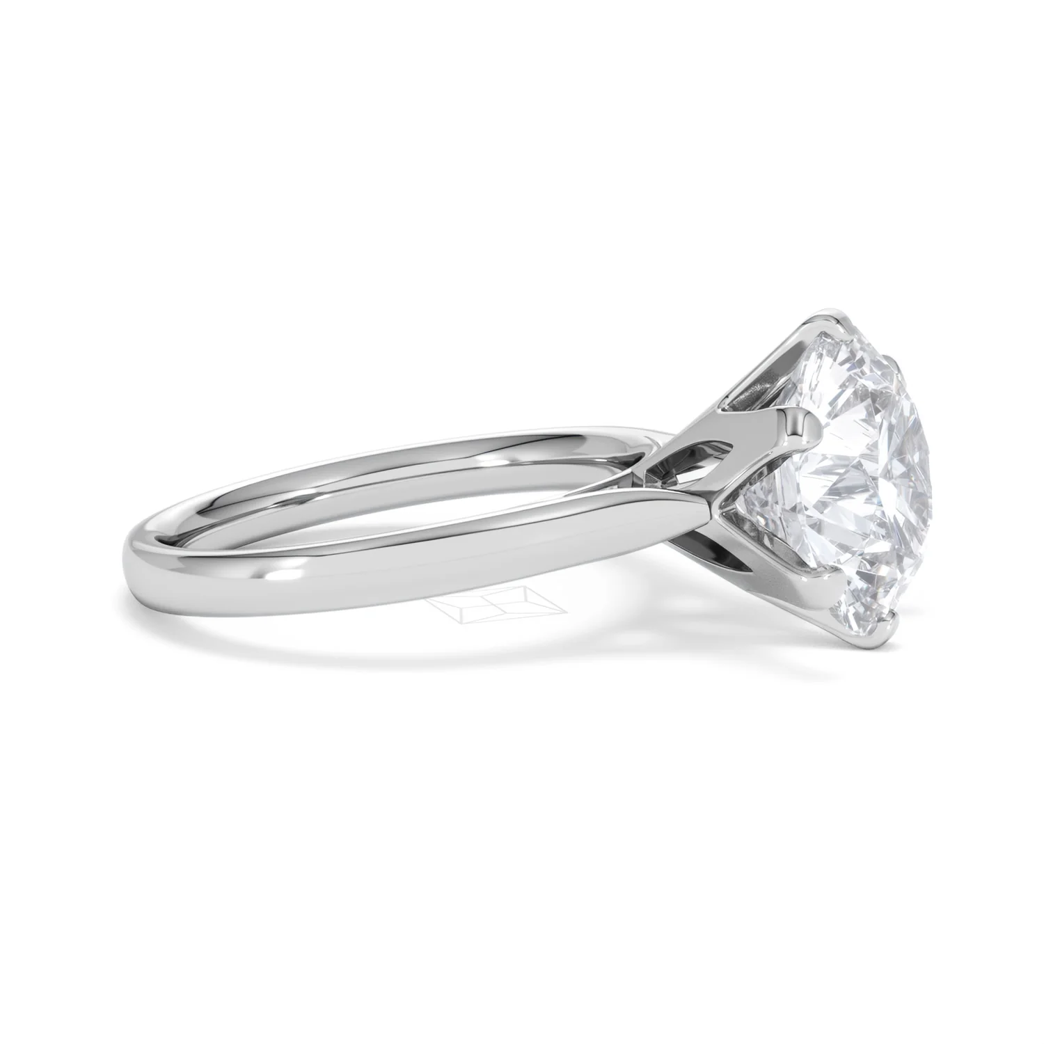 Low Set Chloe 5.00ct Lab Diamond Round Cut Engagement Ring in Platinum G/VS1 - Image 24
